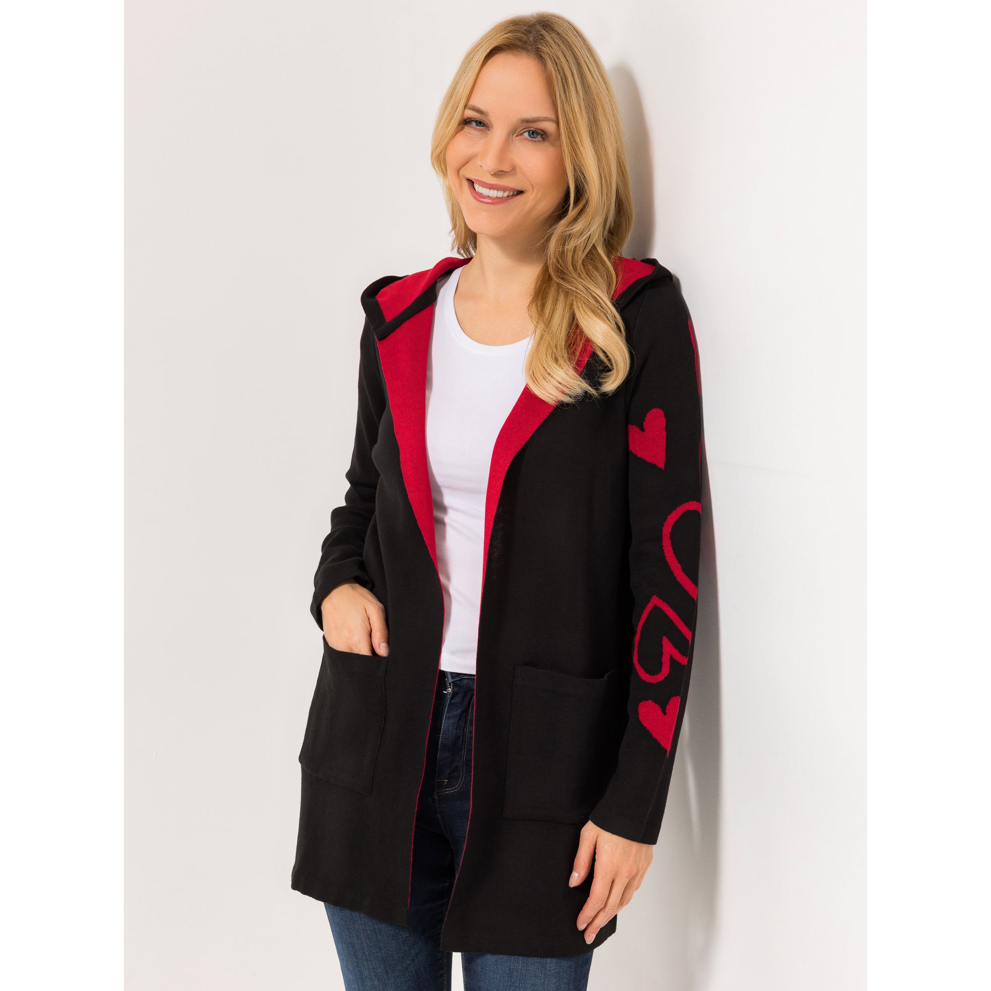 B-Ware DINE 'N' DANCE Longcardigan Kapuze offene Front