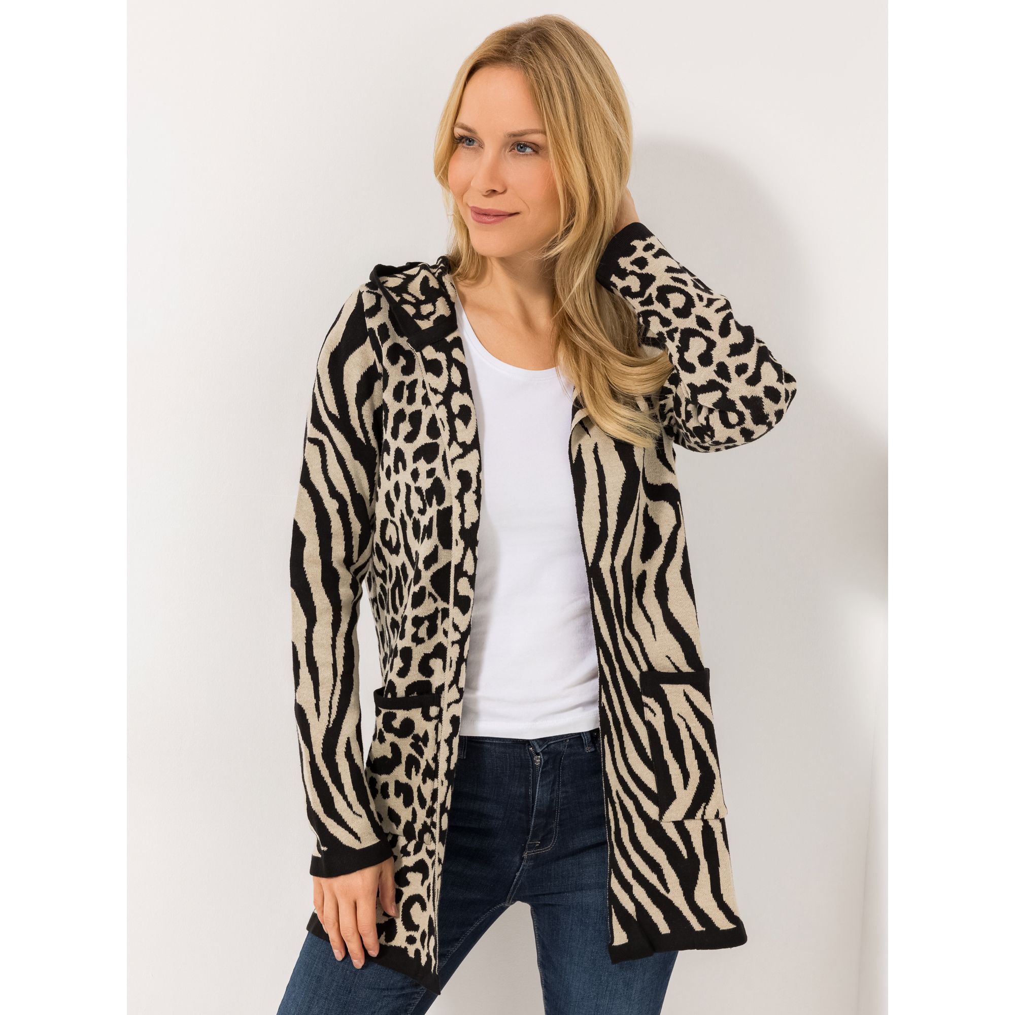 B-Ware DINE 'N' DANCE Longcardigan Kapuze offene Front