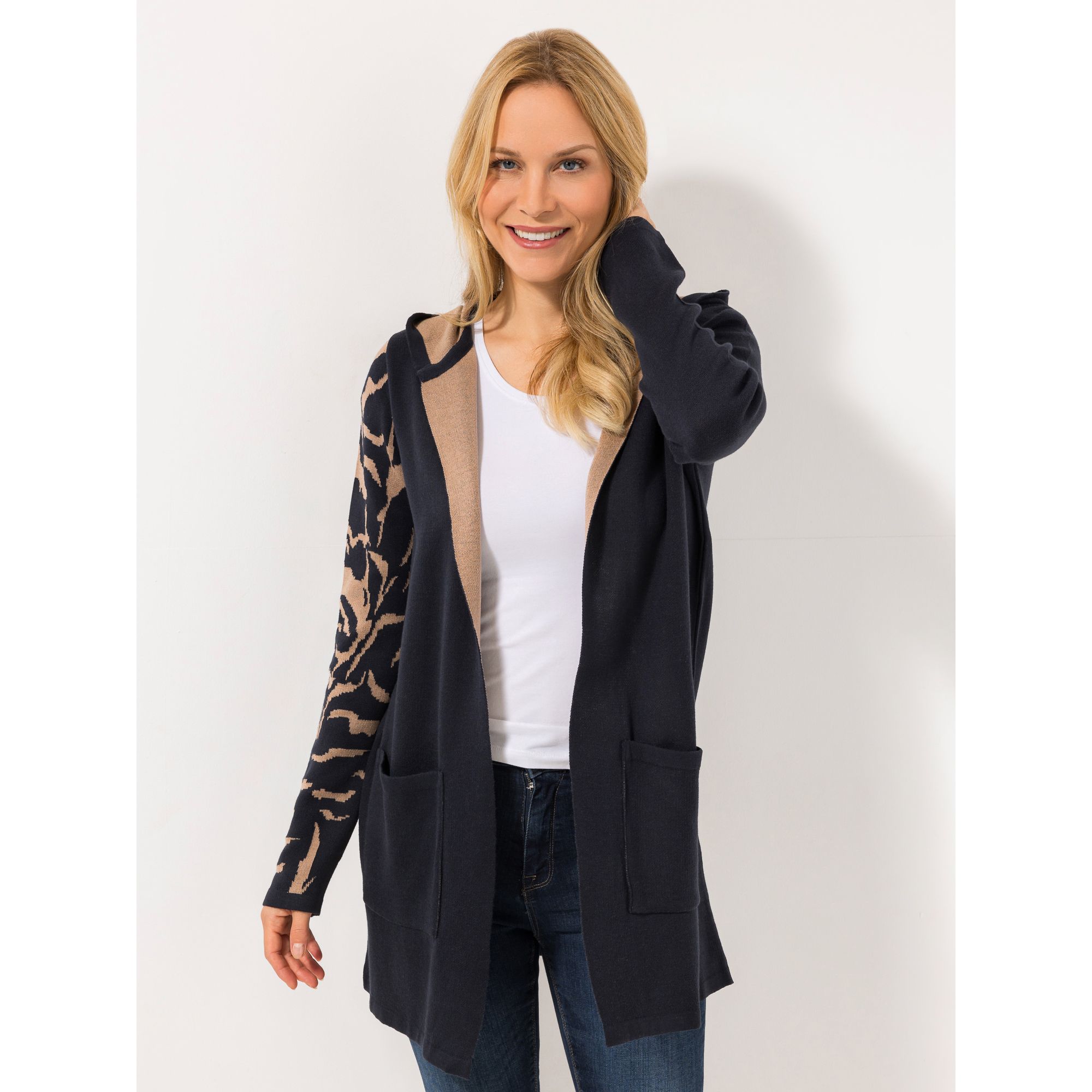 B-Ware DINE 'N' DANCE Longcardigan Kapuze offene Front
