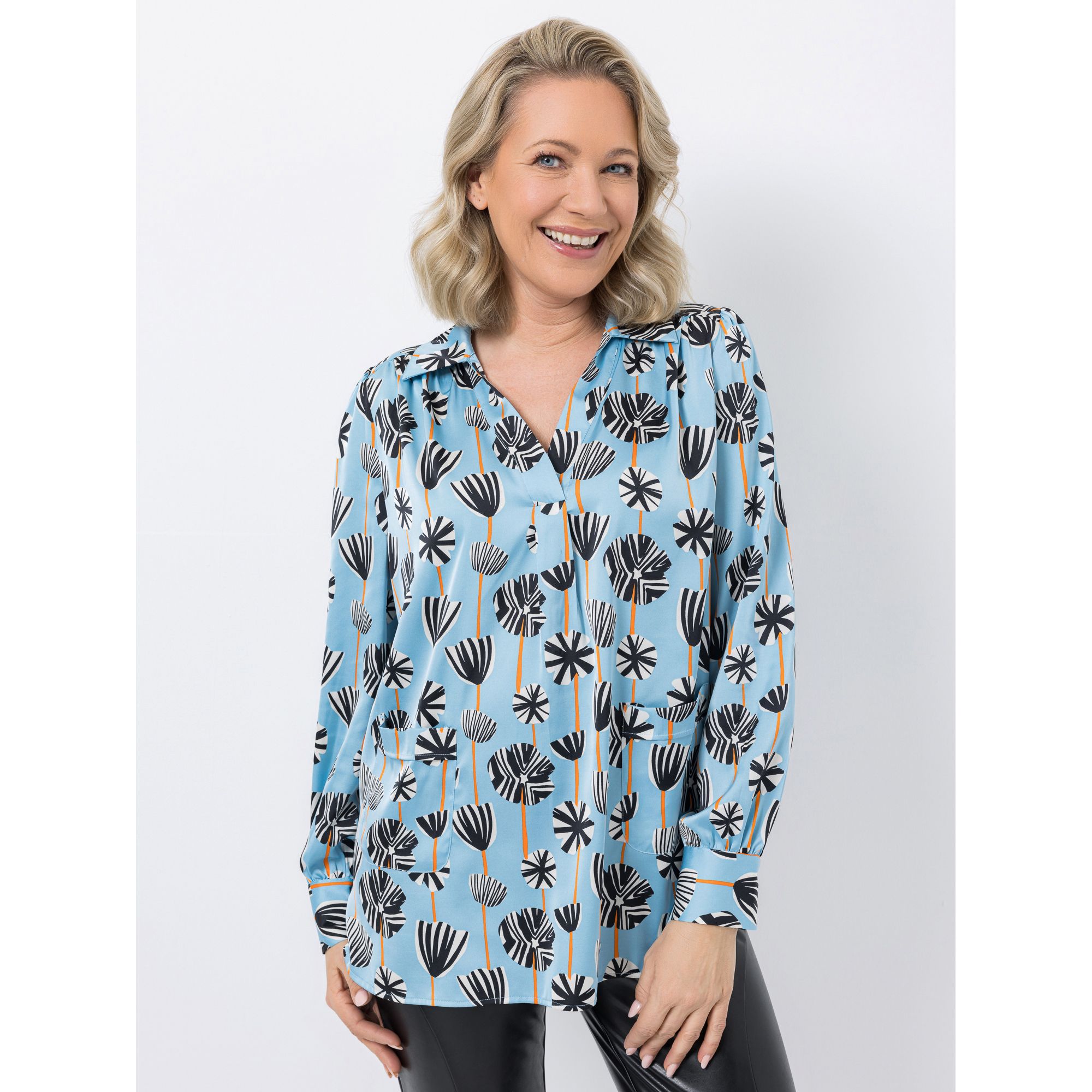 B-Ware KILIAN KERNER SENSES Bluse, Langarm Manschette aufgesetzte Taschen