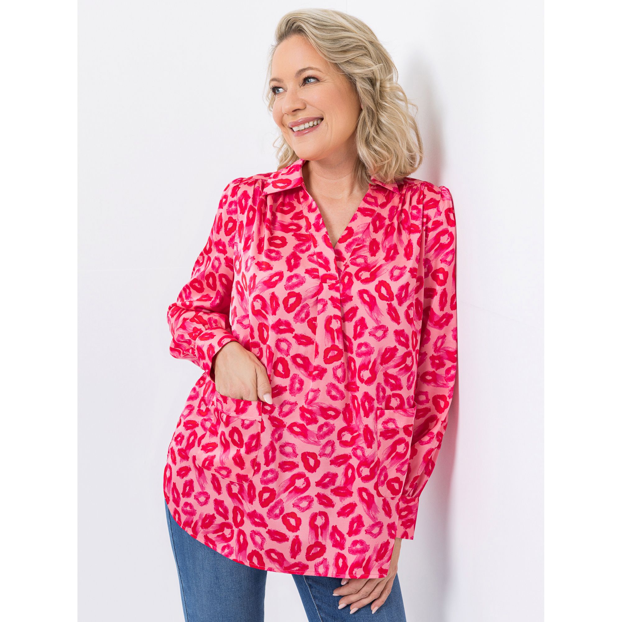 B-Ware KILIAN KERNER SENSES Bluse, Langarm Manschette aufgesetzte Taschen