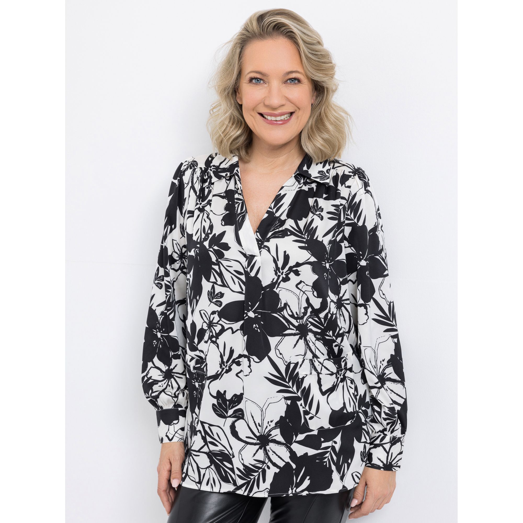 B-Ware KILIAN KERNER SENSES Bluse, Langarm Manschette aufgesetzte Taschen