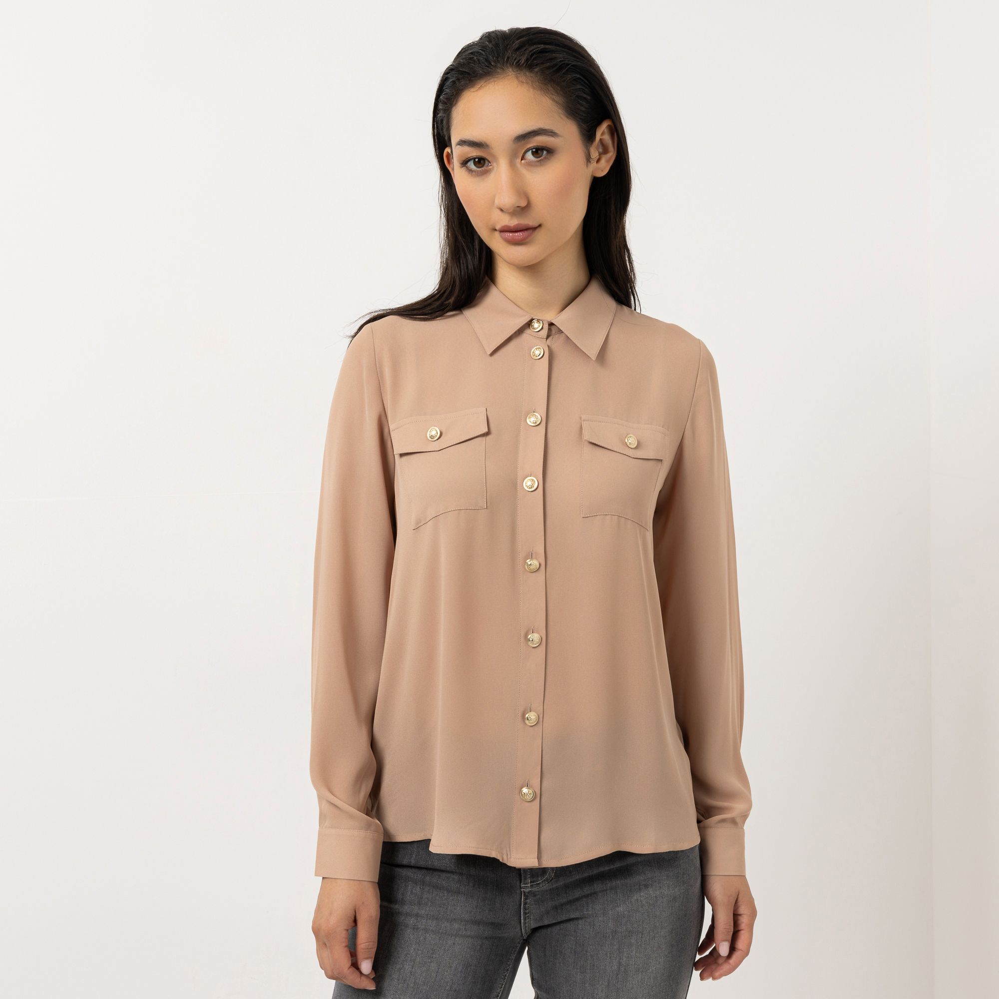 B-Ware STEFFEN SCHRAUT Bluse Zierpattentaschen Schmuckknöpfe