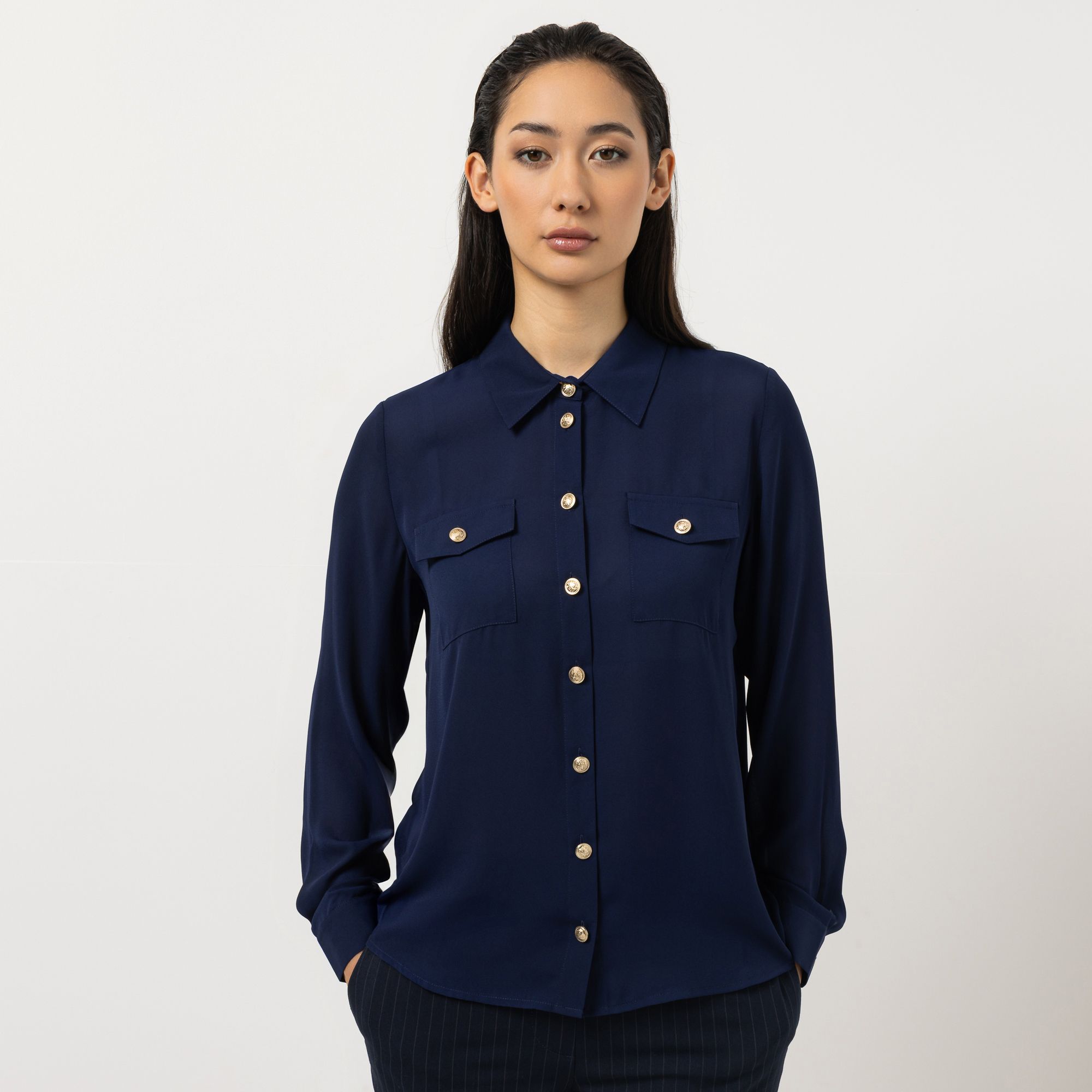 B-Ware STEFFEN SCHRAUT Bluse Zierpattentaschen Schmuckknöpfe