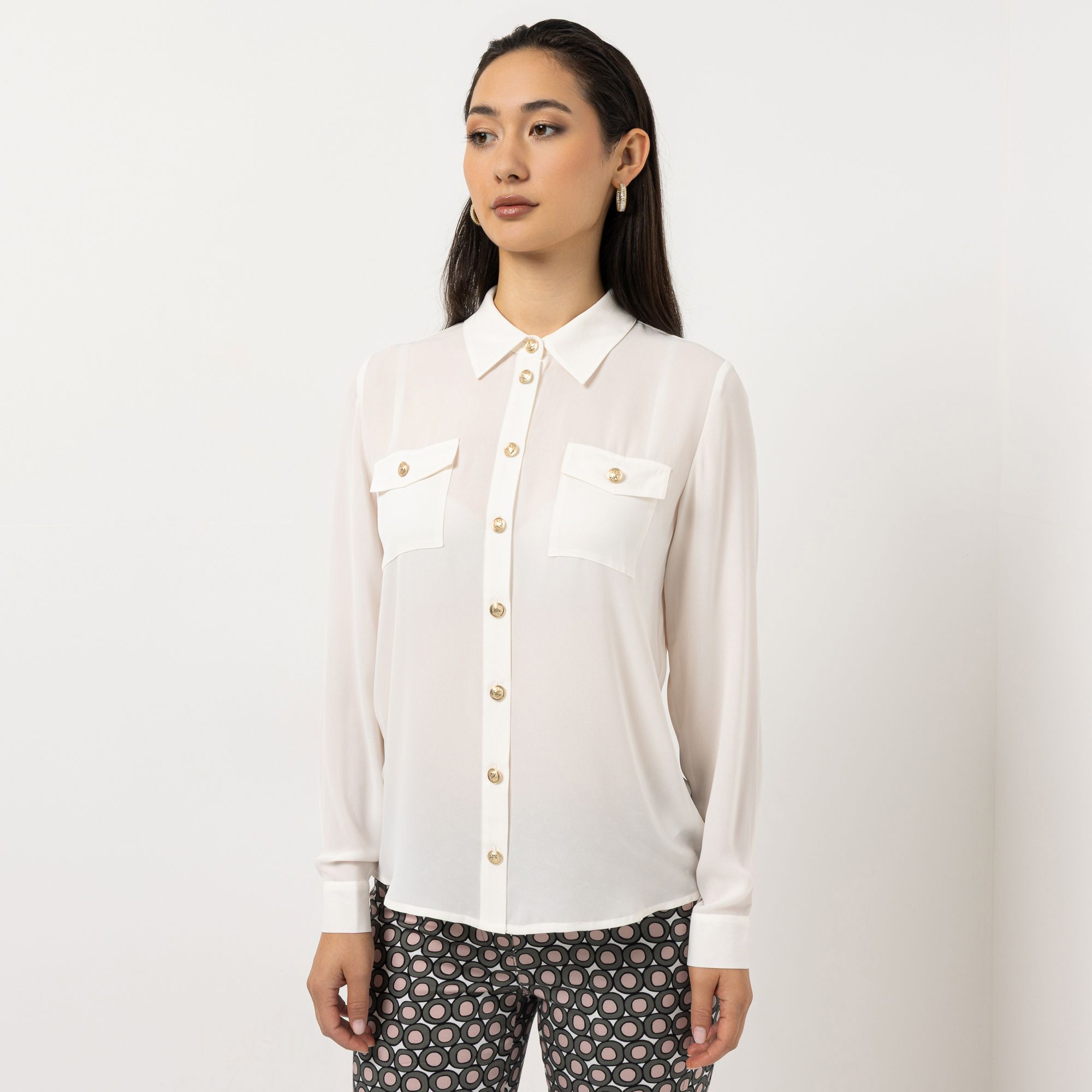 B-Ware STEFFEN SCHRAUT Bluse Zierpattentaschen Schmuckknöpfe