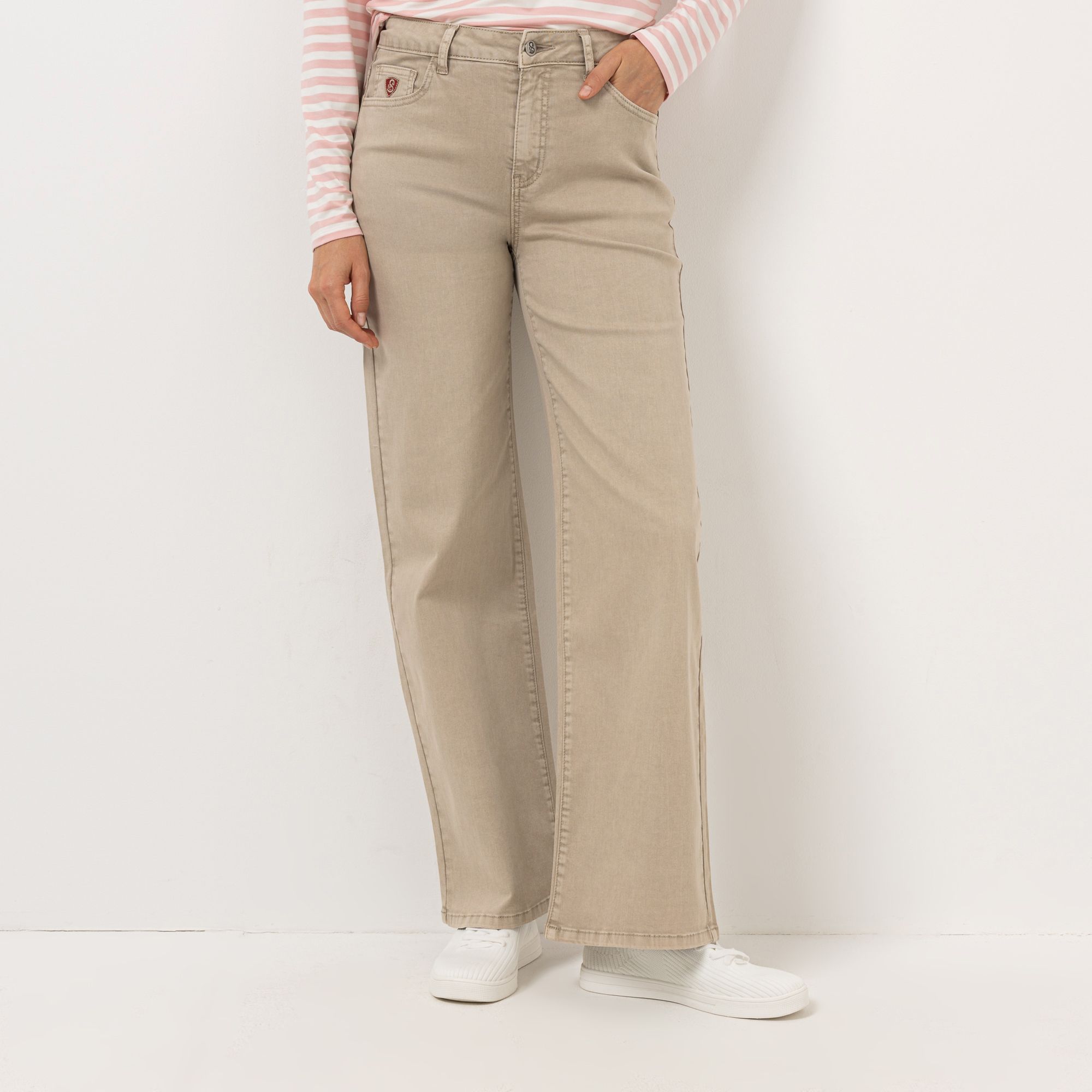 B-Ware STRANDFEIN Hose, lange Form Logo Stickerei gewaschener Effekt