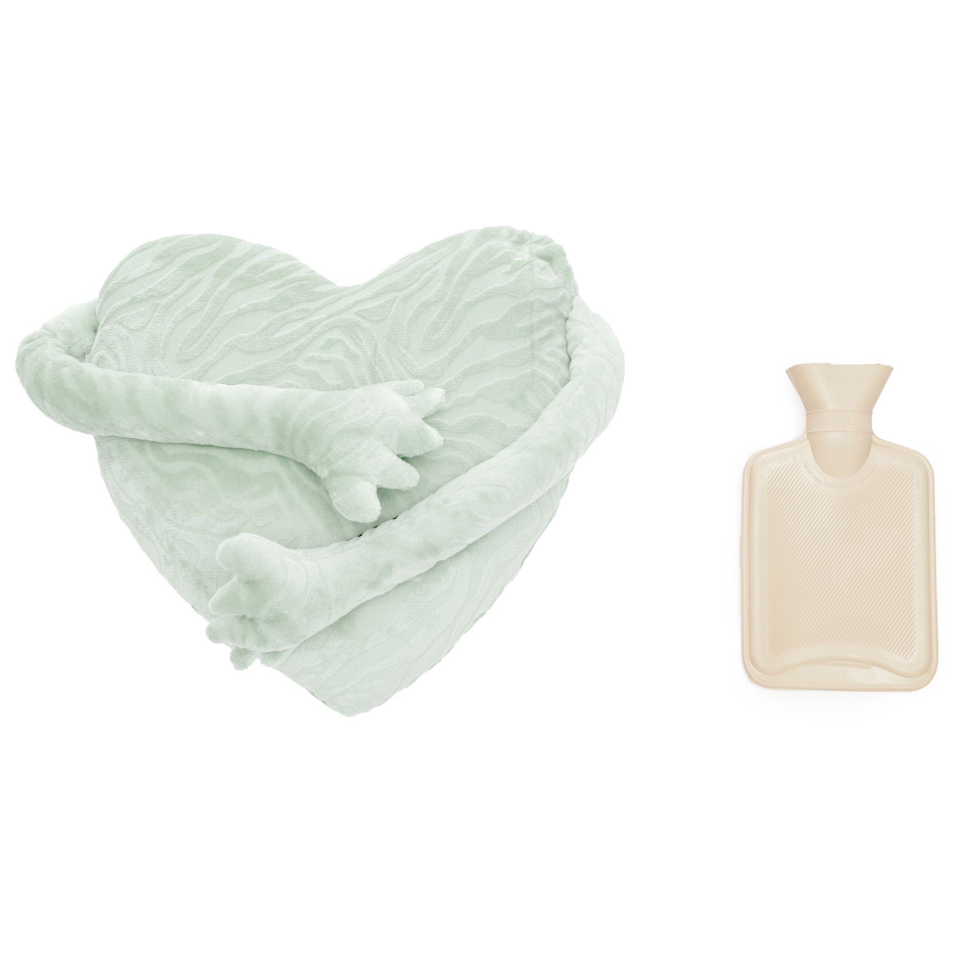 B-Ware MONT CHALET Wärmflasche Struktur-Fellimitat Herz-Kissen