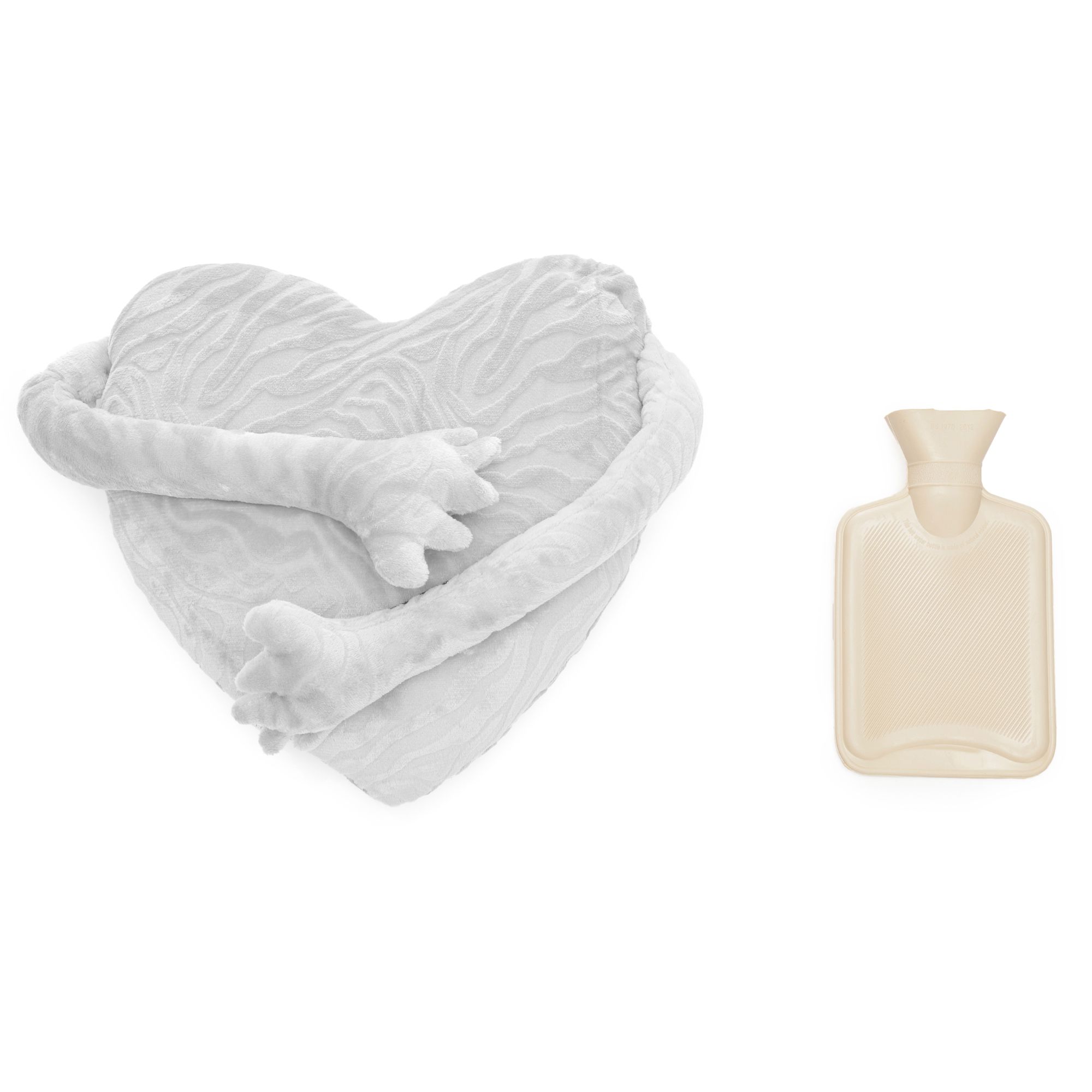 B-Ware MONT CHALET Wärmflasche Struktur-Fellimitat Herz-Kissen