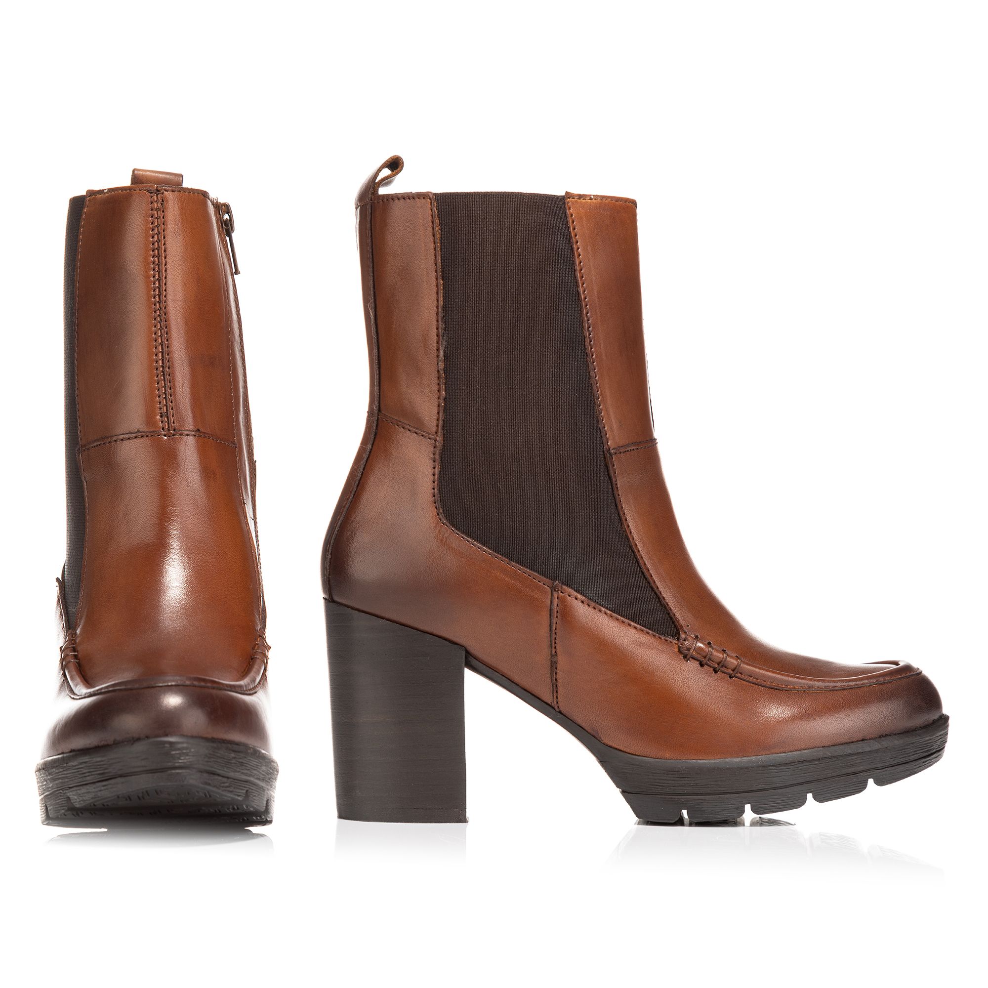 B-Ware VIA MILANO Damen-Stiefelette echt Leder Reißverschluss