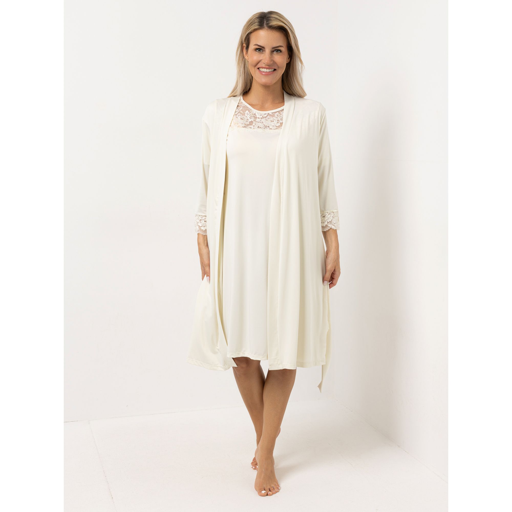 B-Ware LITTLE ROSE Morgenmantel Mikrofaser Bindeband