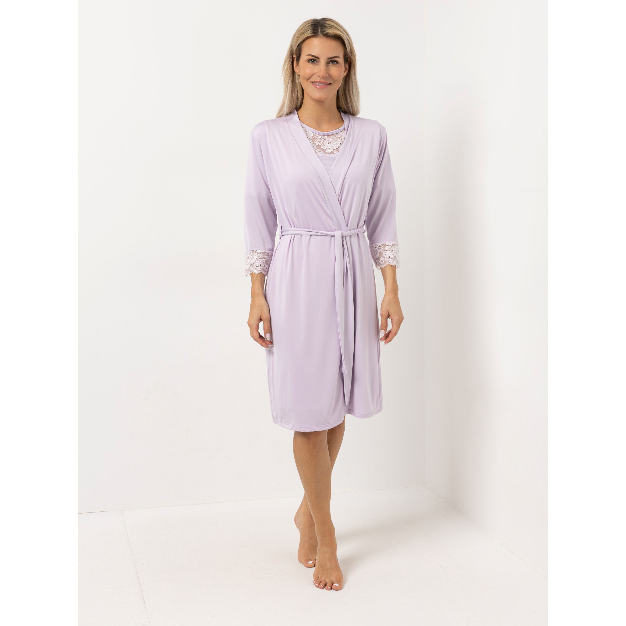 B-Ware LITTLE ROSE Morgenmantel Mikrofaser Bindeband