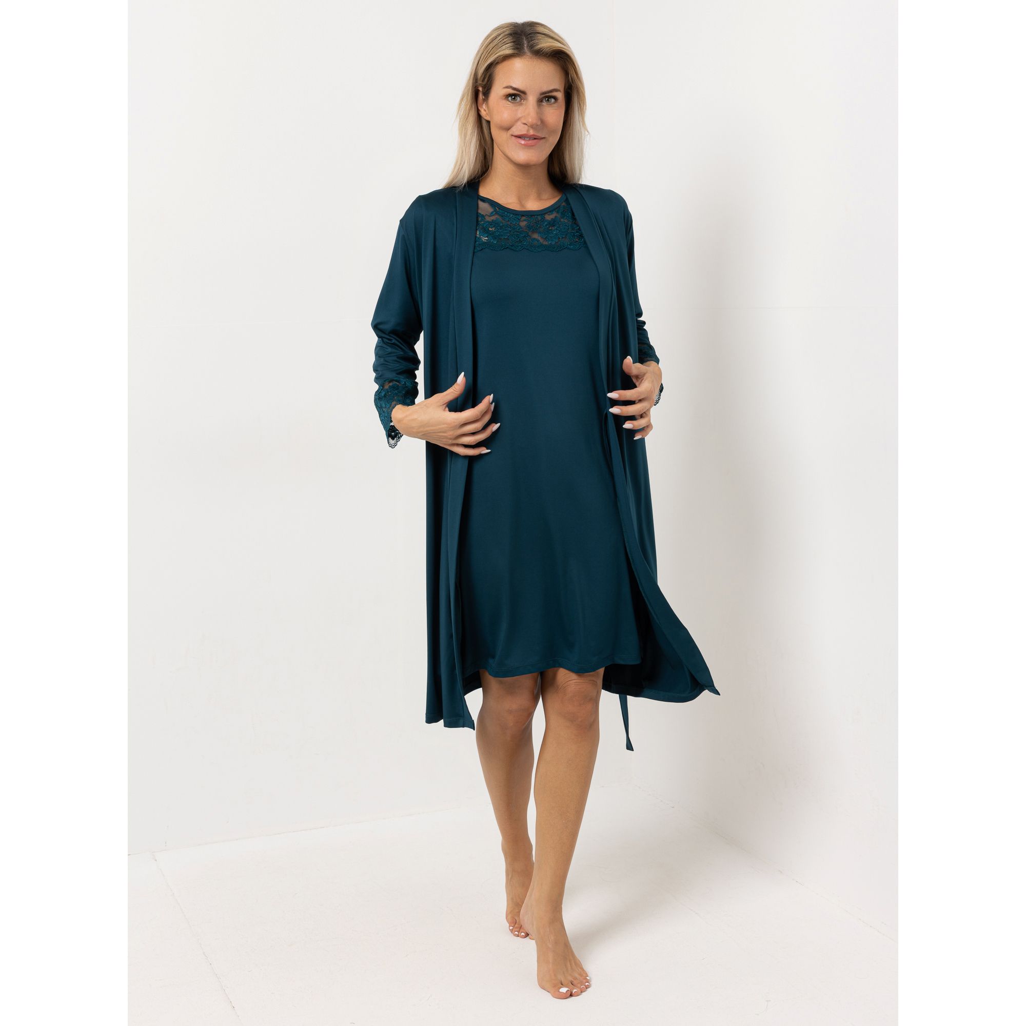 B-Ware LITTLE ROSE Morgenmantel Mikrofaser Bindeband