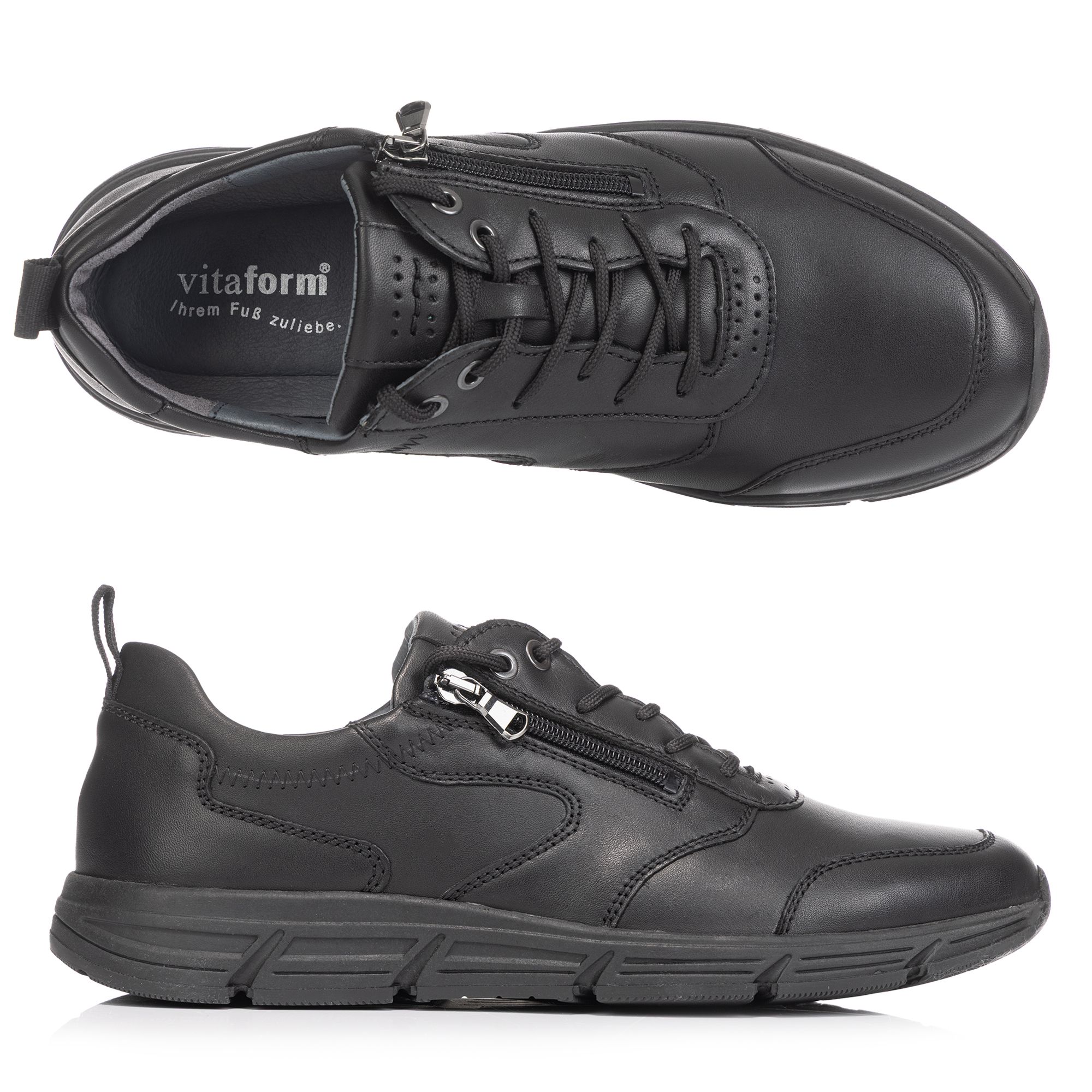 B-Ware VITAFORM Herren-Sneaker Glattleder Reißverschluss
