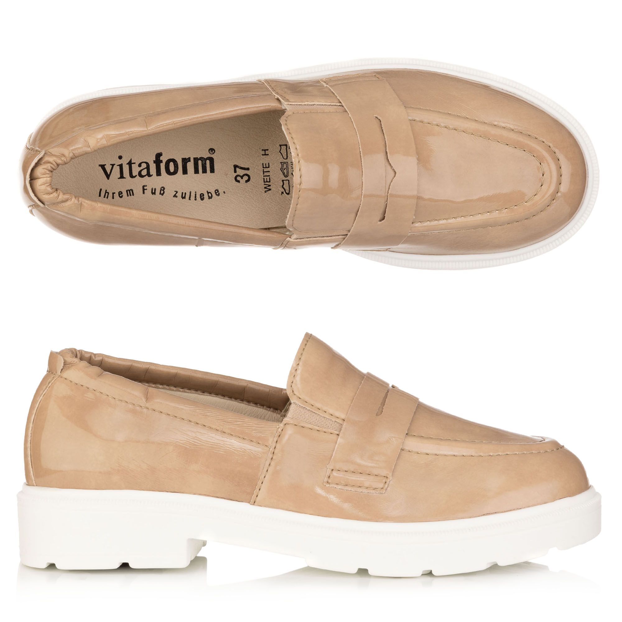 B-Ware VITAFORM Damen-Slipper Lackstretch Sohle Svenja