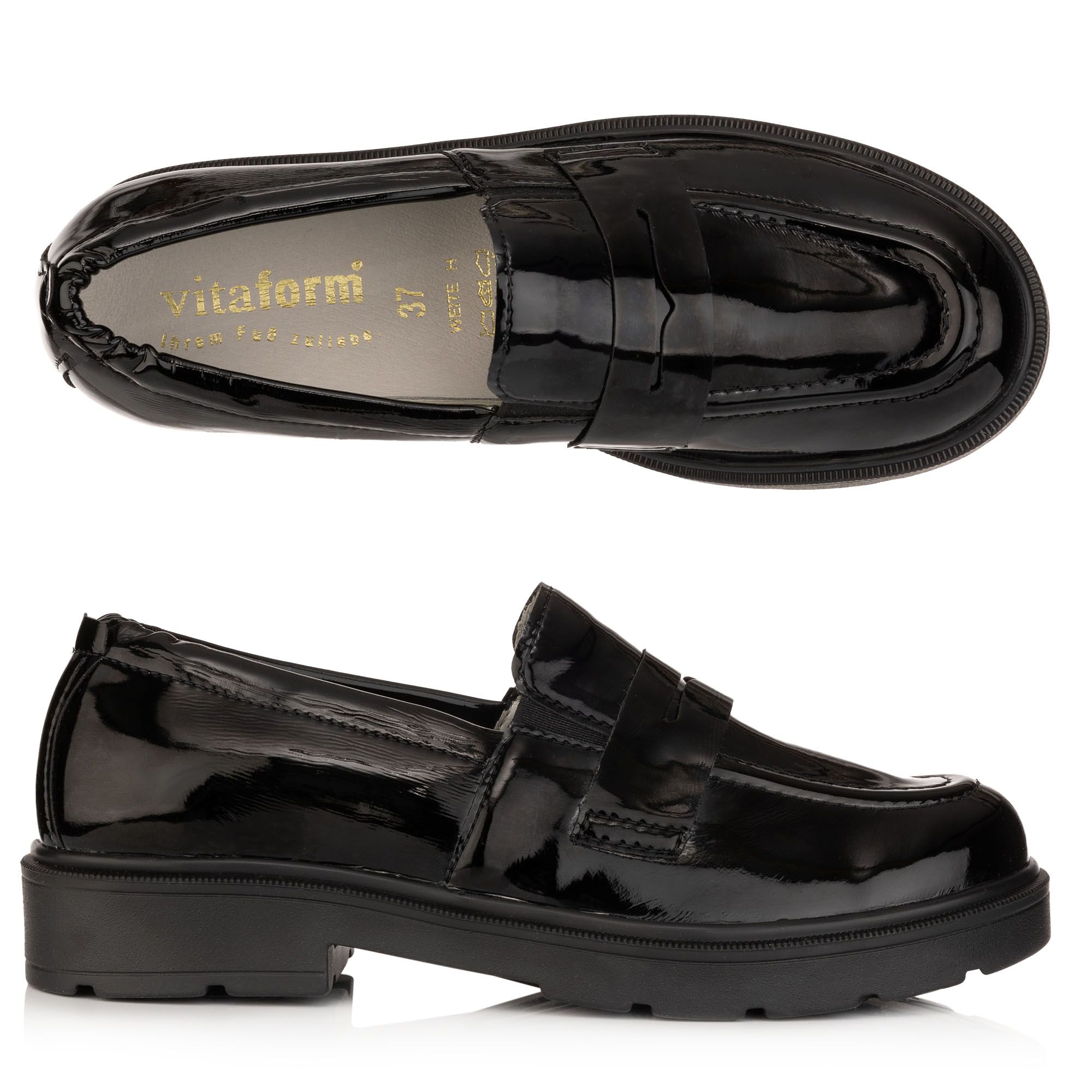 B-Ware VITAFORM Damen-Slipper Lackstretch Sohle Svenja