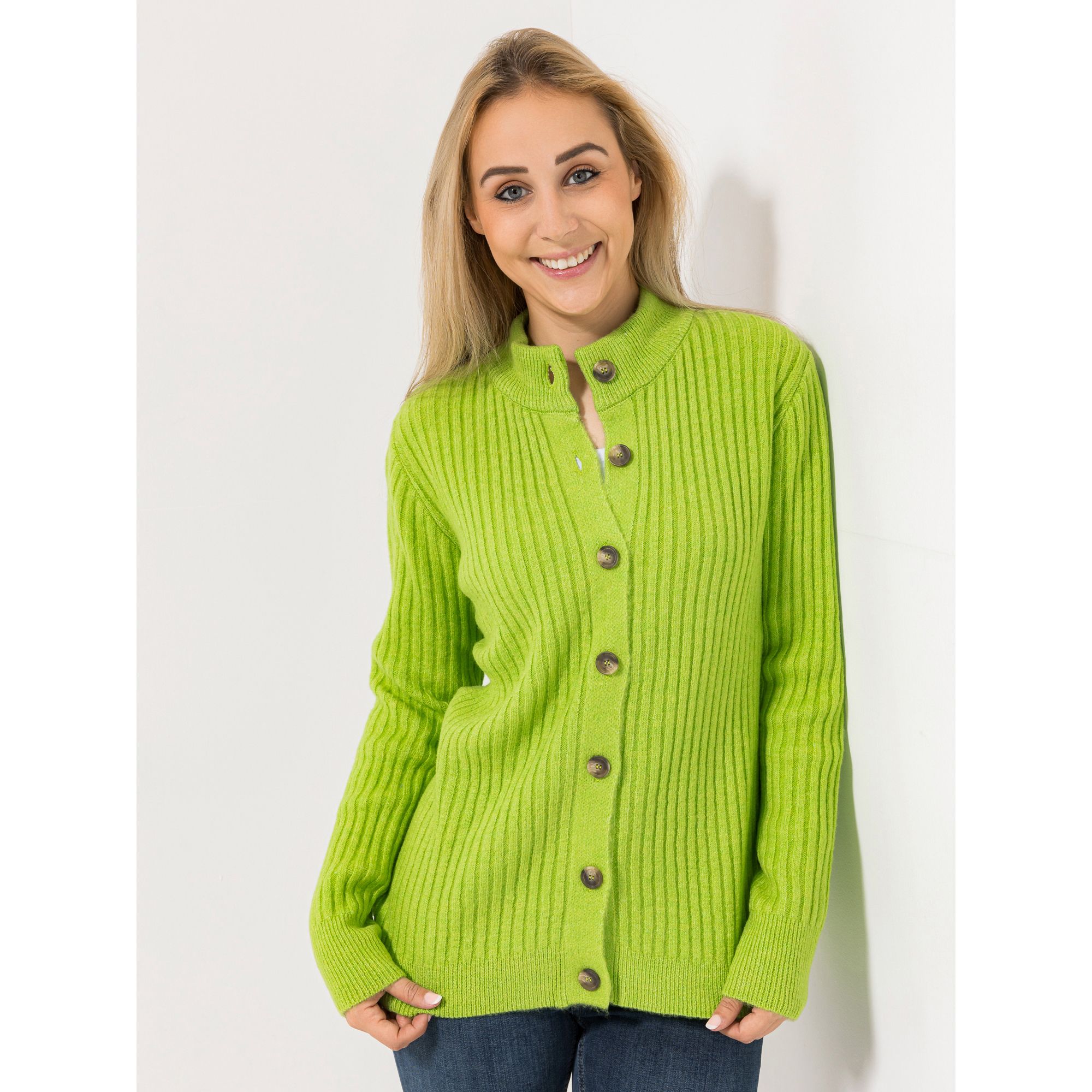 B-Ware DINE 'N' DANCE Cardigan, 1/1-Arm Stehkragen Knopfleiste