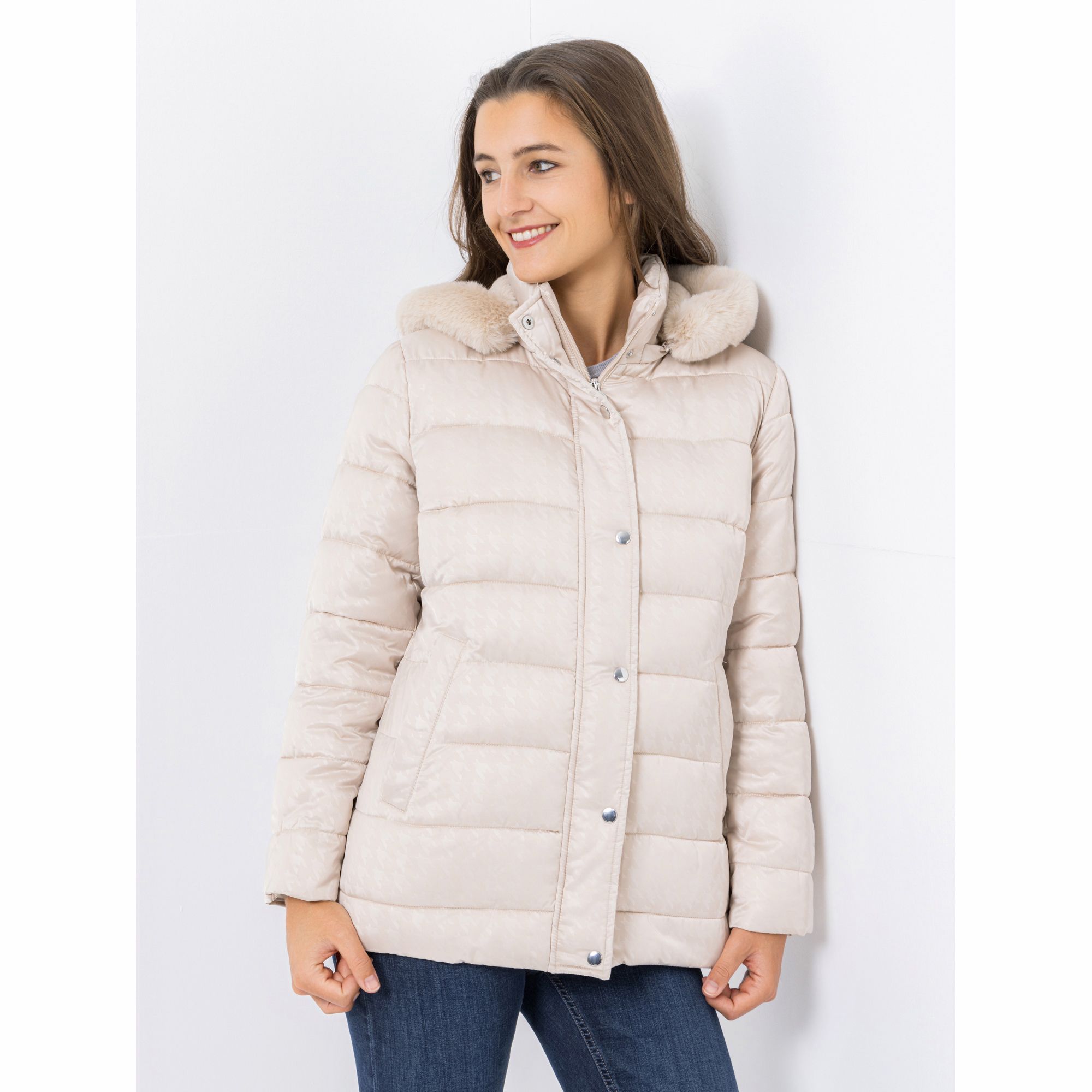 B-Ware CENTIGRADE Steppjacke abnehmbare Kapuze mit Webpelz