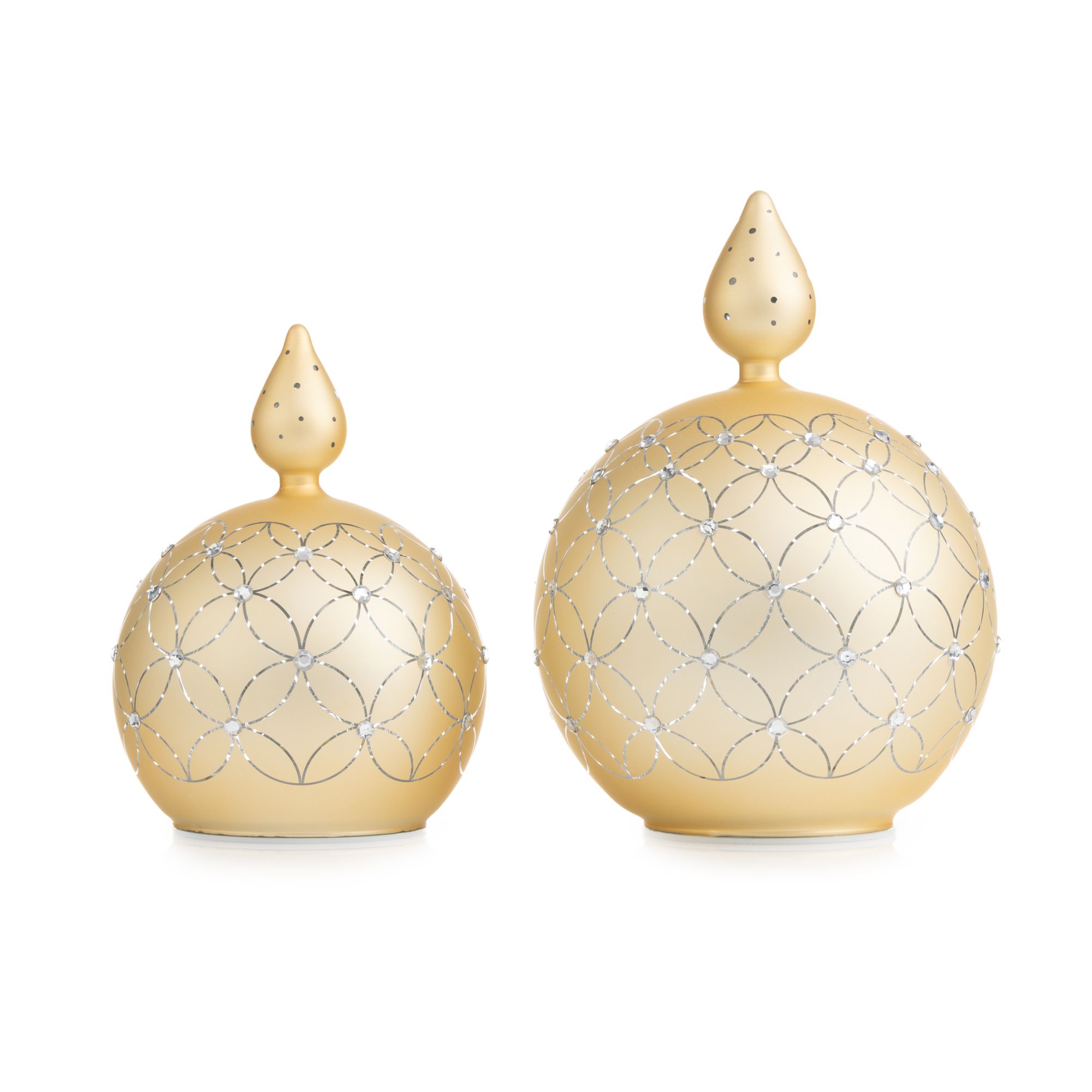 B-Ware LUMIDA Xmas 2 LED-Glaskerzen Strassstein-Optik 6h-Timerfunktion