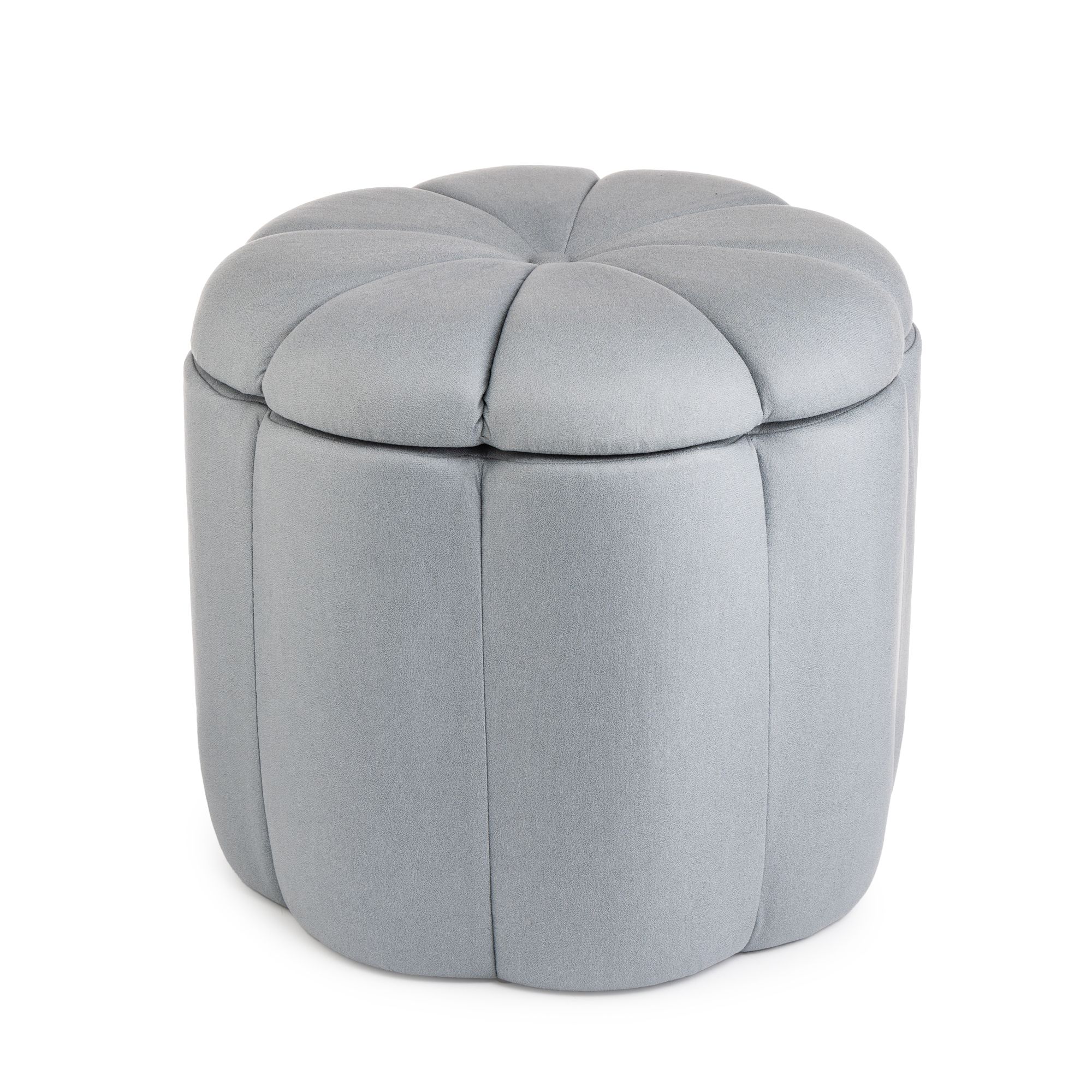 B-Ware ABELLA Casa Hocker in Blütenform Kunstleder, Stauraum mit Tablettfunktion