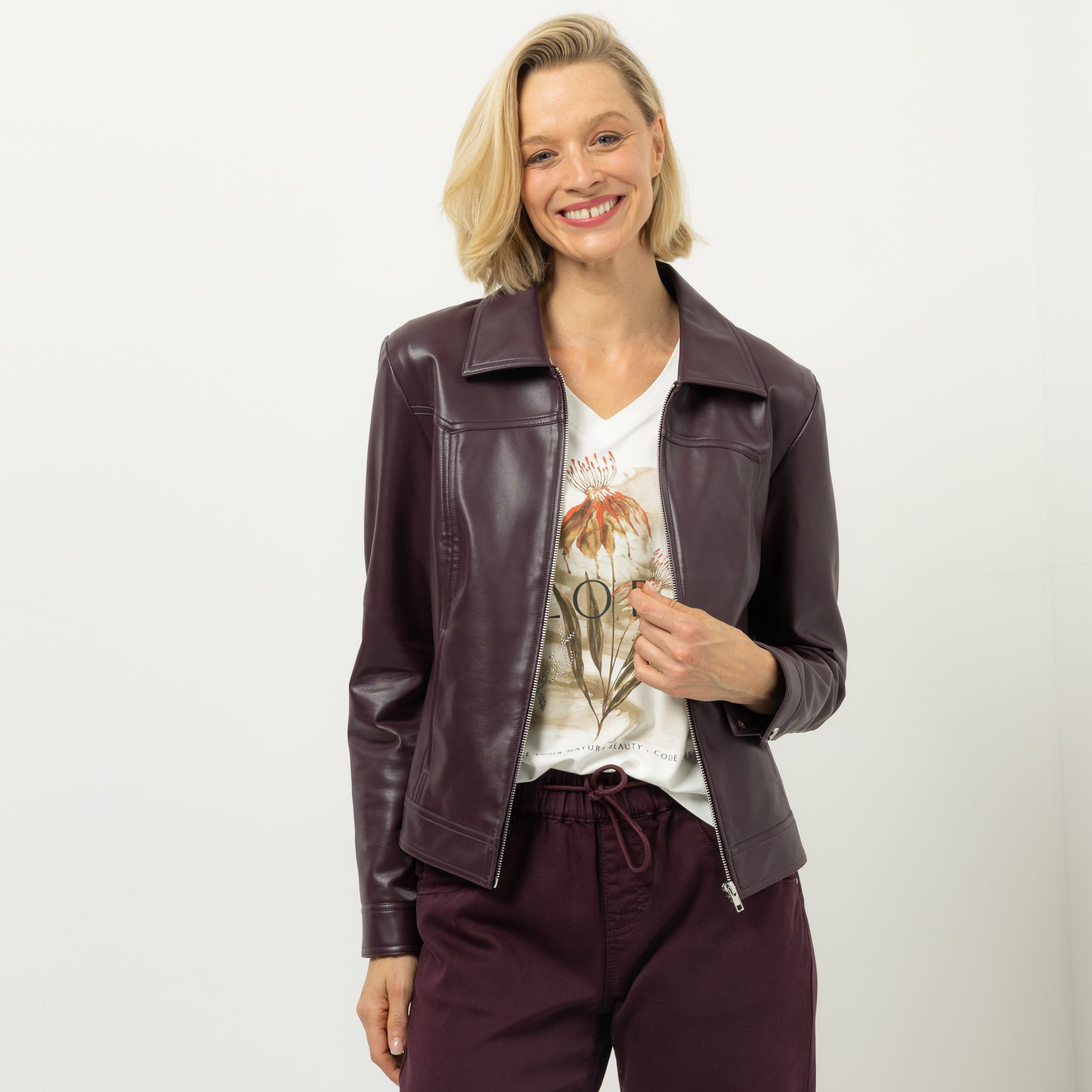 B-Ware DINE 'N' DANCE Jacke Kragen Leder-Optik