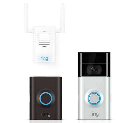 Ring Video Doorbell 2 w/ Chime Pro, 3-Year Warranty & 3mo Storage