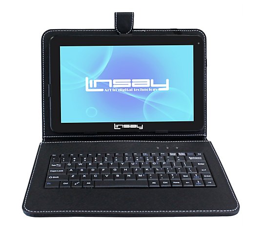 Linsay 10" Android 12 Tablet w/ Leather Keyboard
