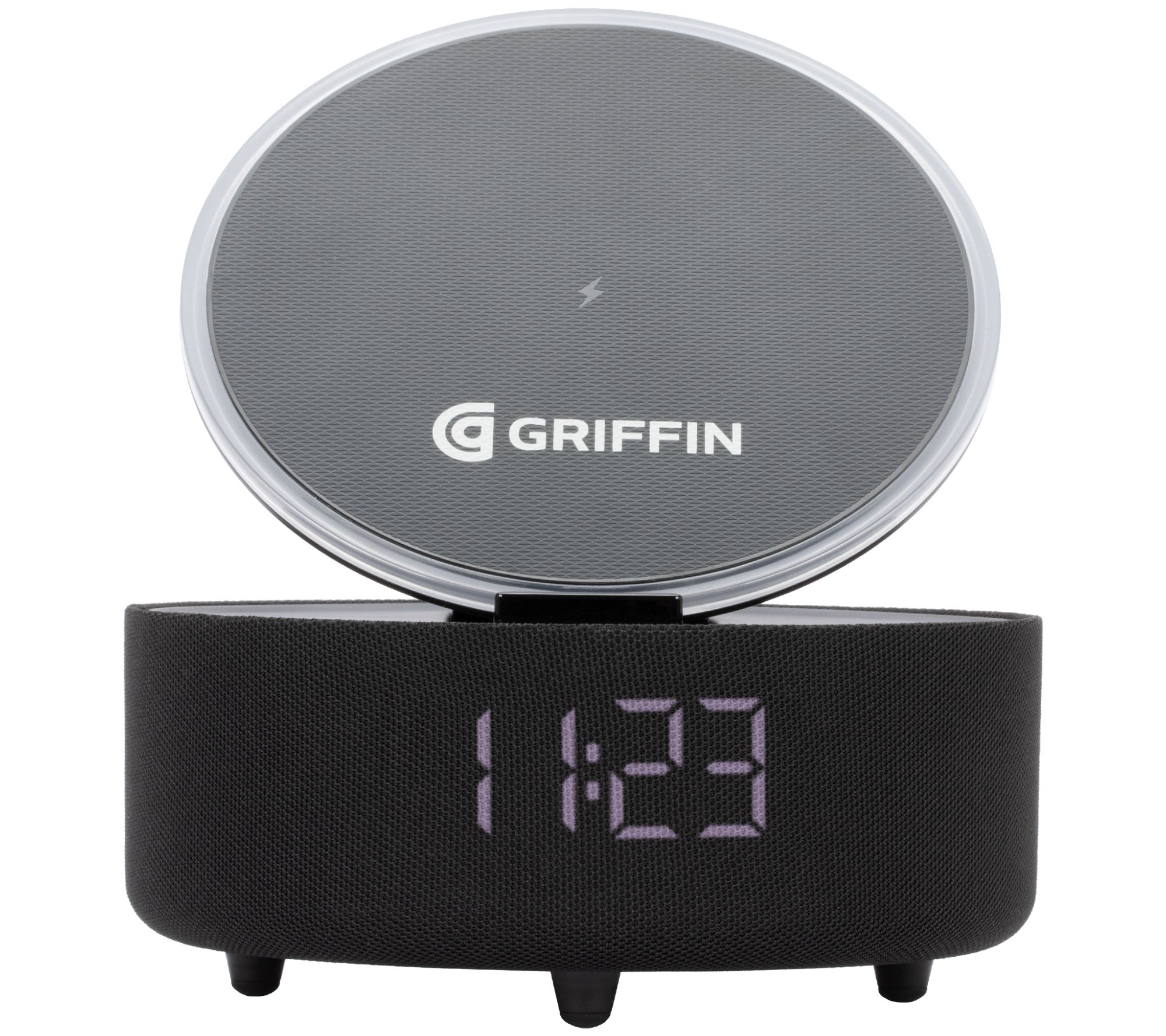 Griffin Wireless Charging BT Speaker with Alarm Clock - QVC.com