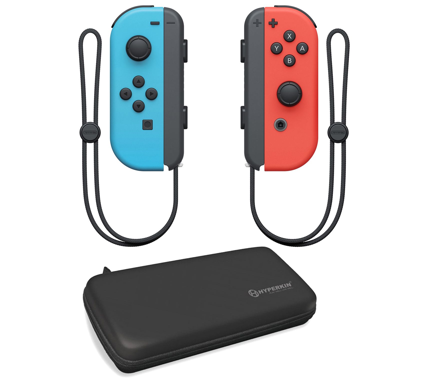 Nintendo Switch Joy-Con with Case - Neon Red/Blue