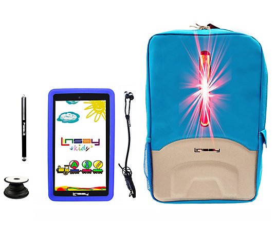 Linsay 7" 2GB RAM 32GB Tablet w/ Kids, LED Backpack, Earphones