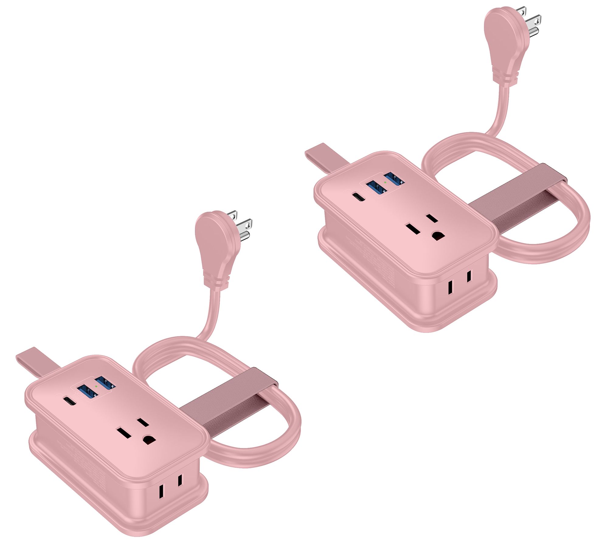 Uncaged Ergonomics Set of 2 Travel Power Strip w/ USB Ports