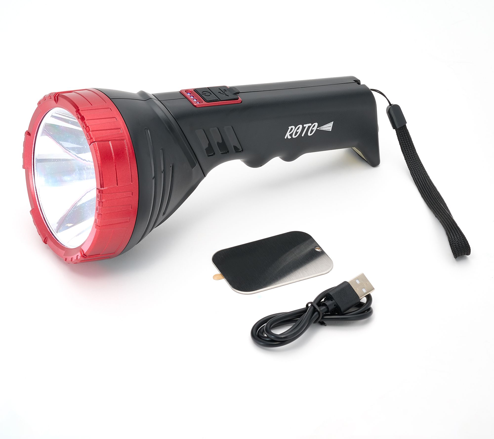 ROTO Light Rechargeable LED Flashlight with USB Power Bank