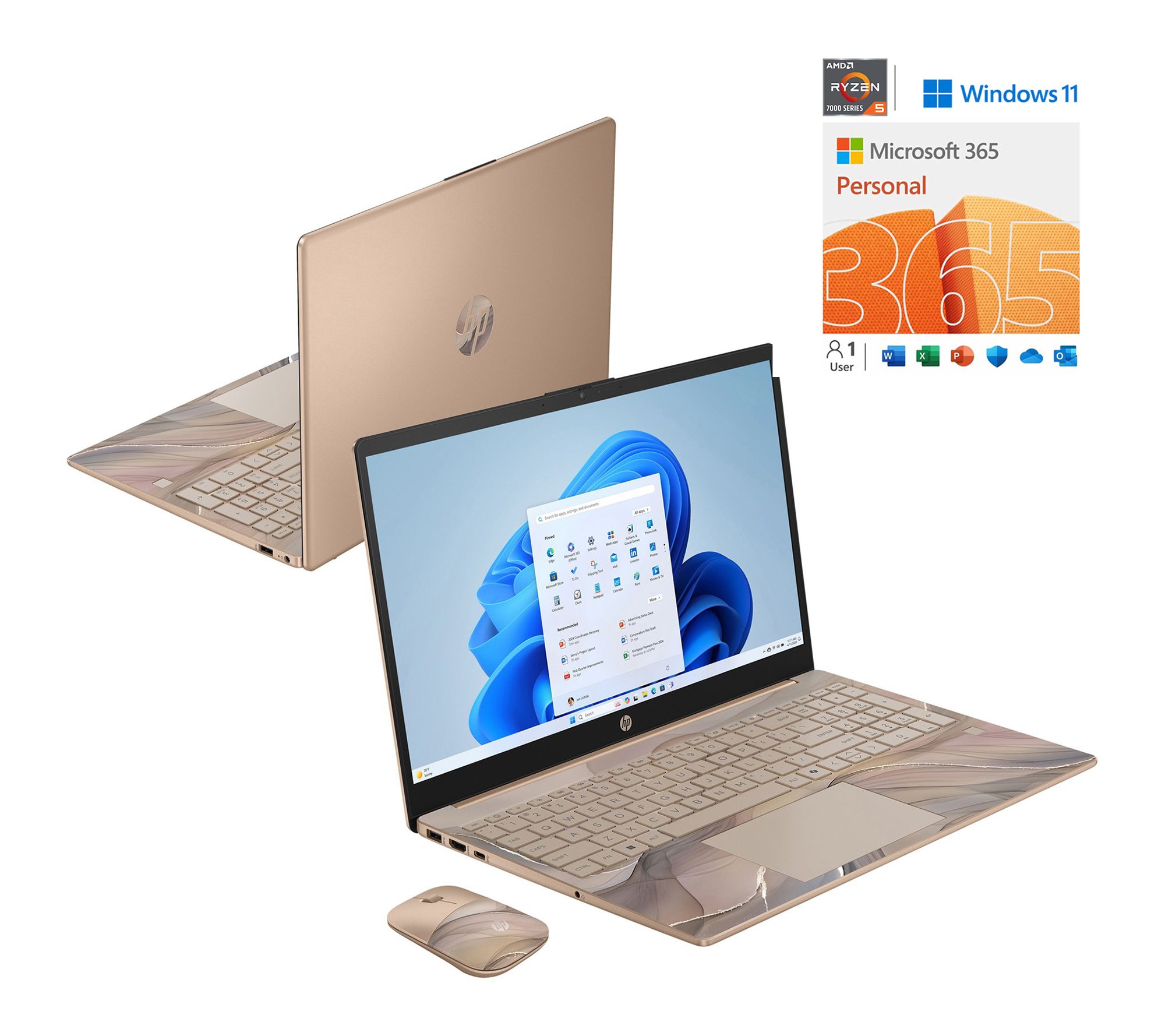 HP 15" Touch AMD R5 16GB 1TB SSD w/ HP Support MS365 & Voucher