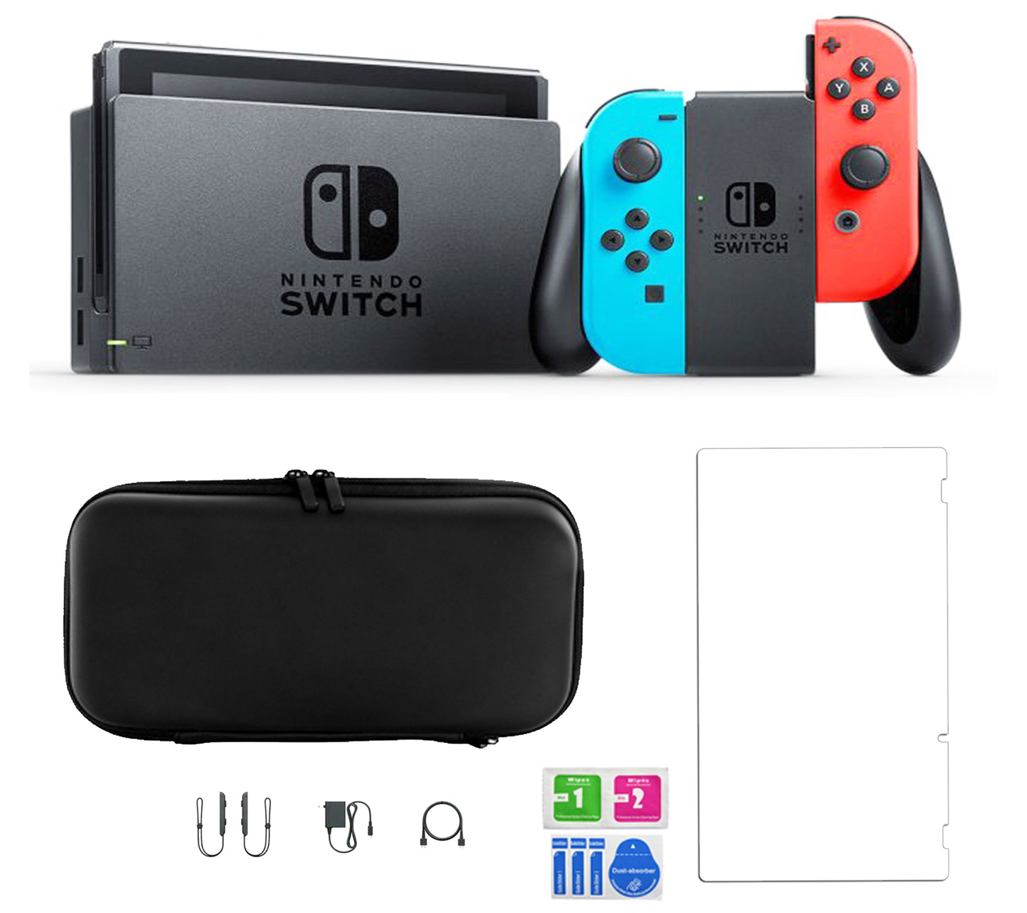 Holiday Switch Gaming Bundle: New Nintendo Switch Gray Joy-Con Console + Ring  Fit Adventure Set 