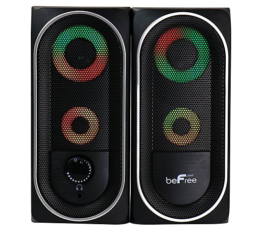 beFree Sound 2.0 Computer Speakers w/ RGB LED Lights