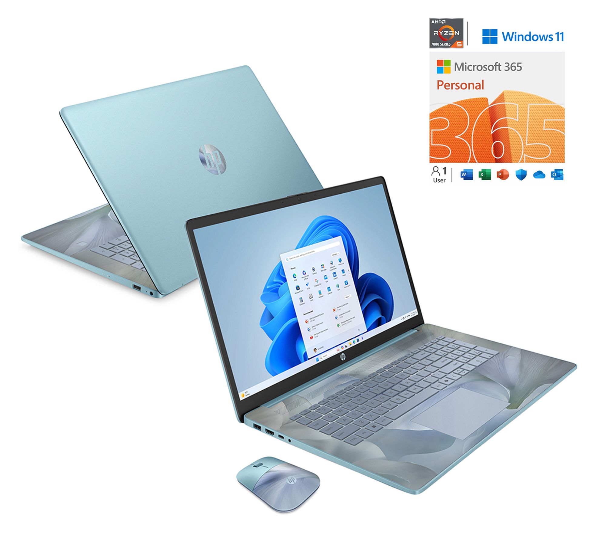  HP 17" Touch AMD R5 16GB 1TB SSD w/ HP Services MS365 & Voucher