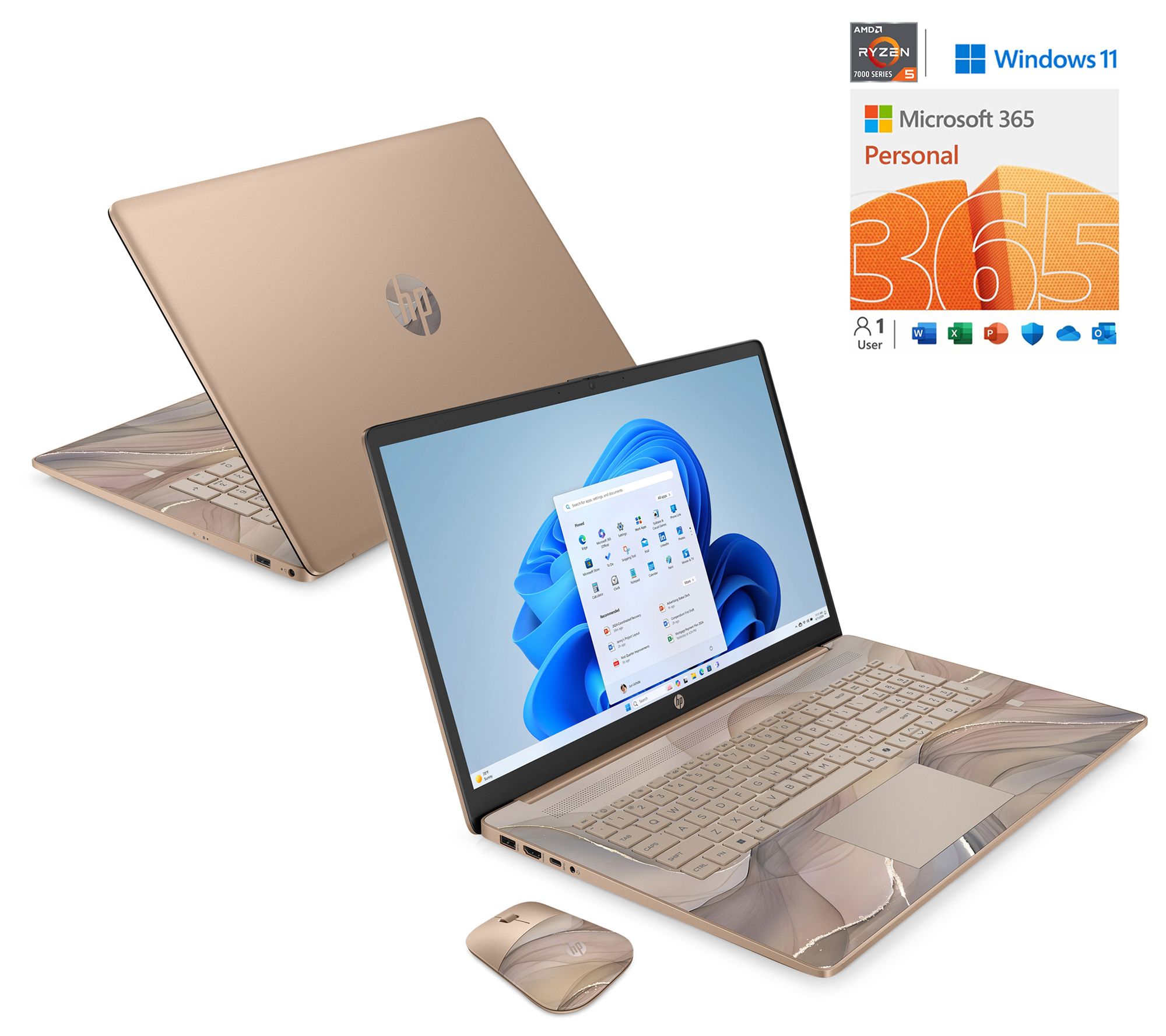 HP 17" Touch AMD R5 16GB 1TB SSD w/ HP Support MS365 & Voucher