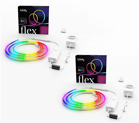 Twinkly Flex Set of 2 6.5' Flexible Smart LED RGB Light Tubes