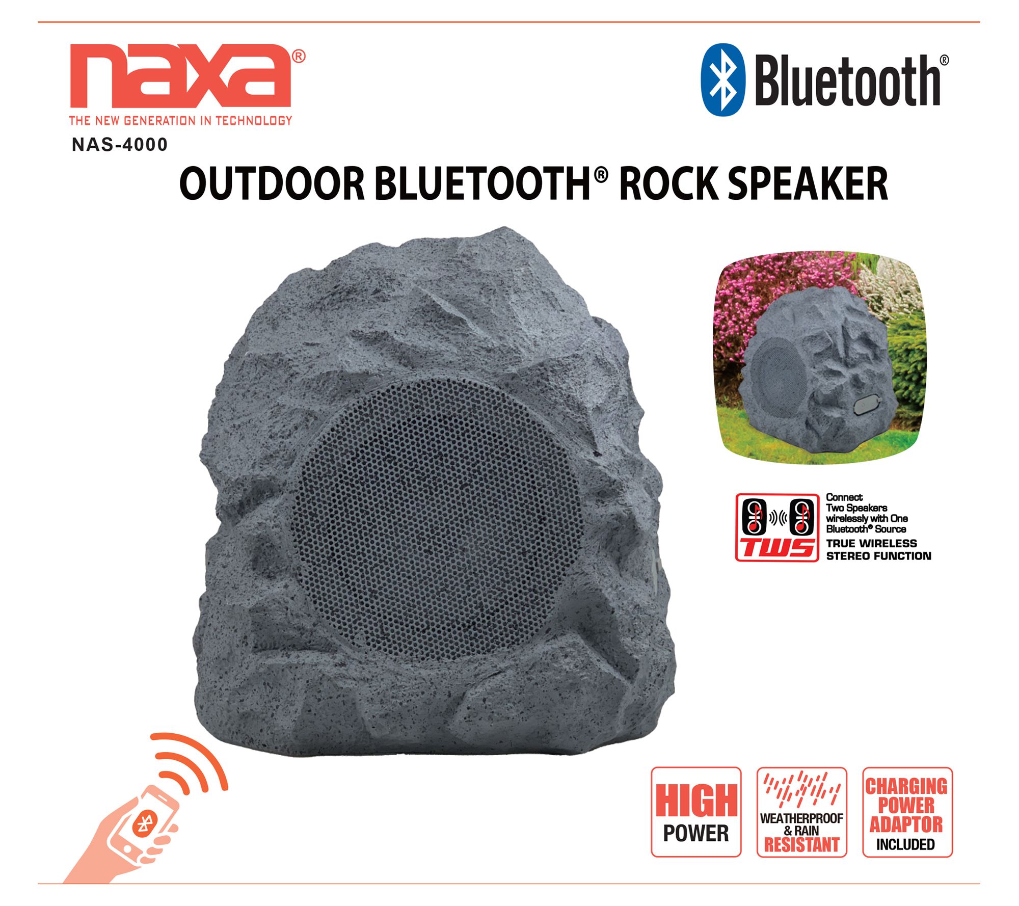 Verbeteren oog eenheid Naxa Outdoor Bluetooth Rock Speaker - QVC.com
