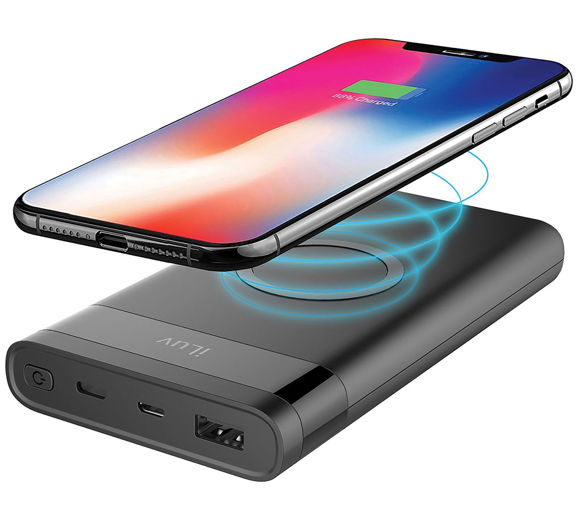 iLuv 10kmAh myPower 10Q Slim Charger with Qi Wireless Chargin