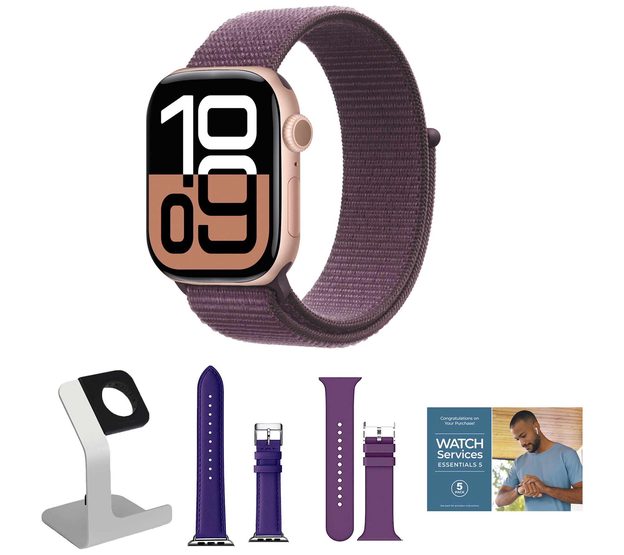 Apple Watch Series 10 42mm Sport Loop GPS Smartwatch w/ Accessories