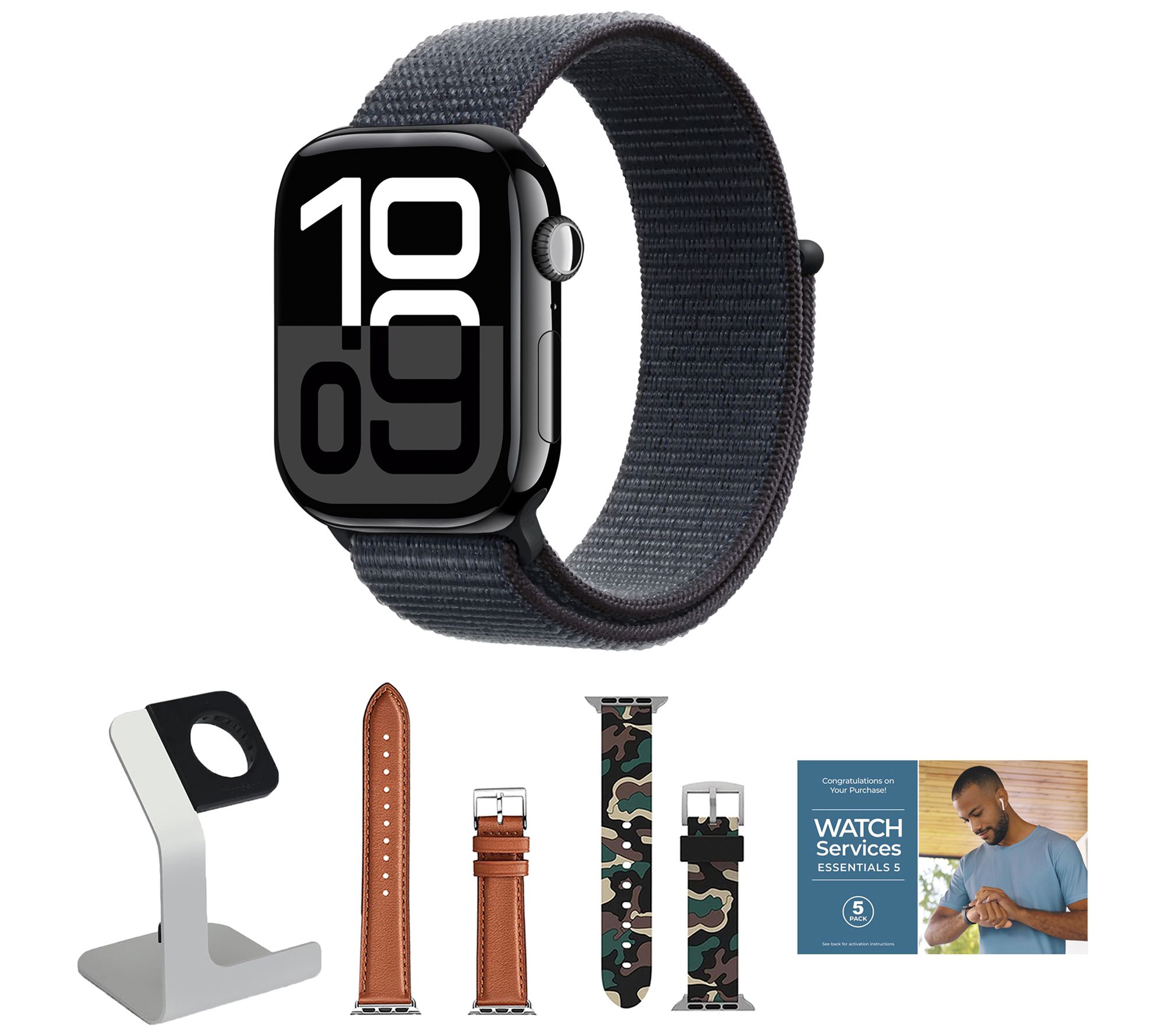 Apple Watch Series 10 42mm Sport Loop GPS Smartwatch w/ Accessories