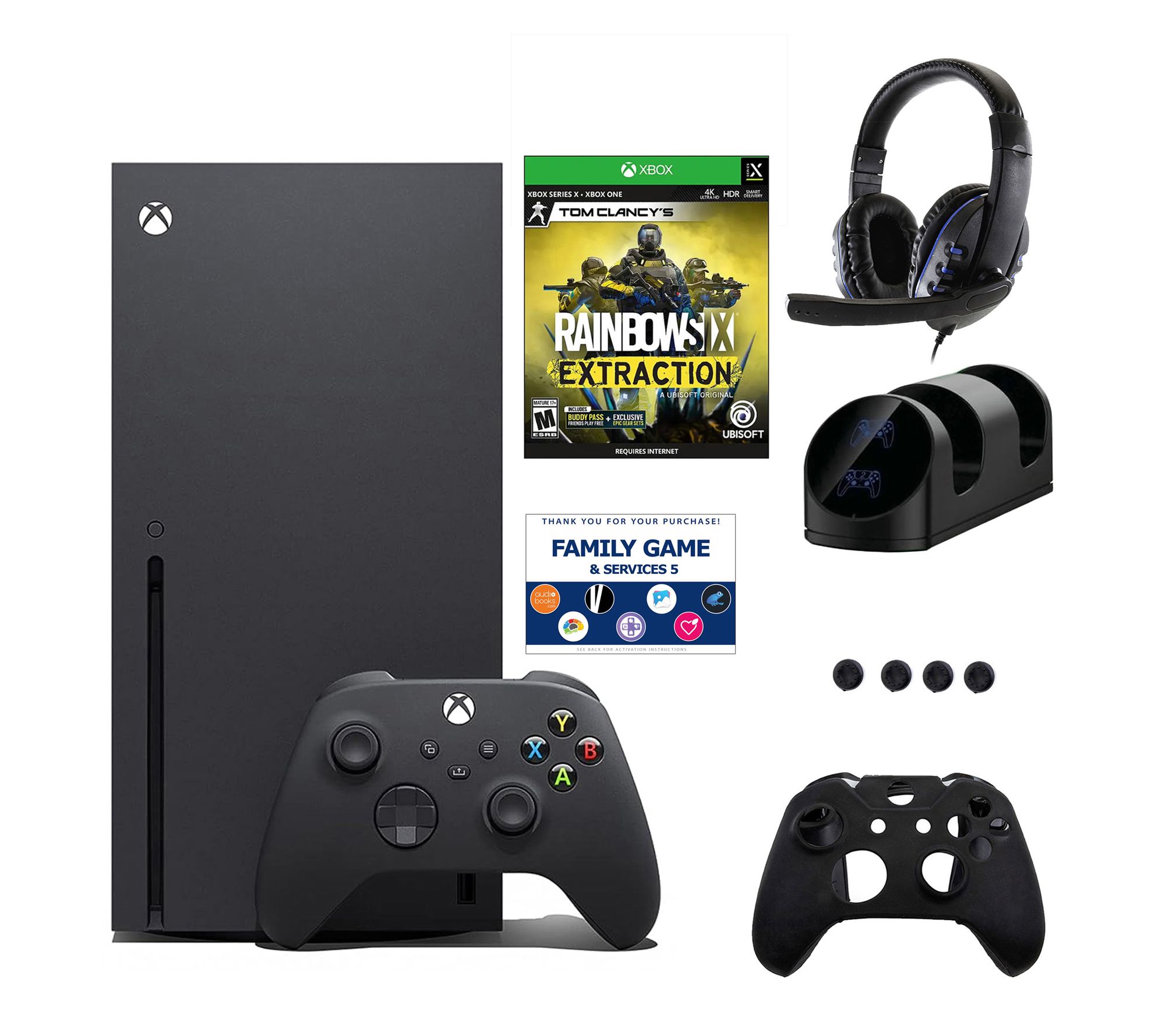 Xbox Series X Console with Rainbow Six Extraction, Accessories