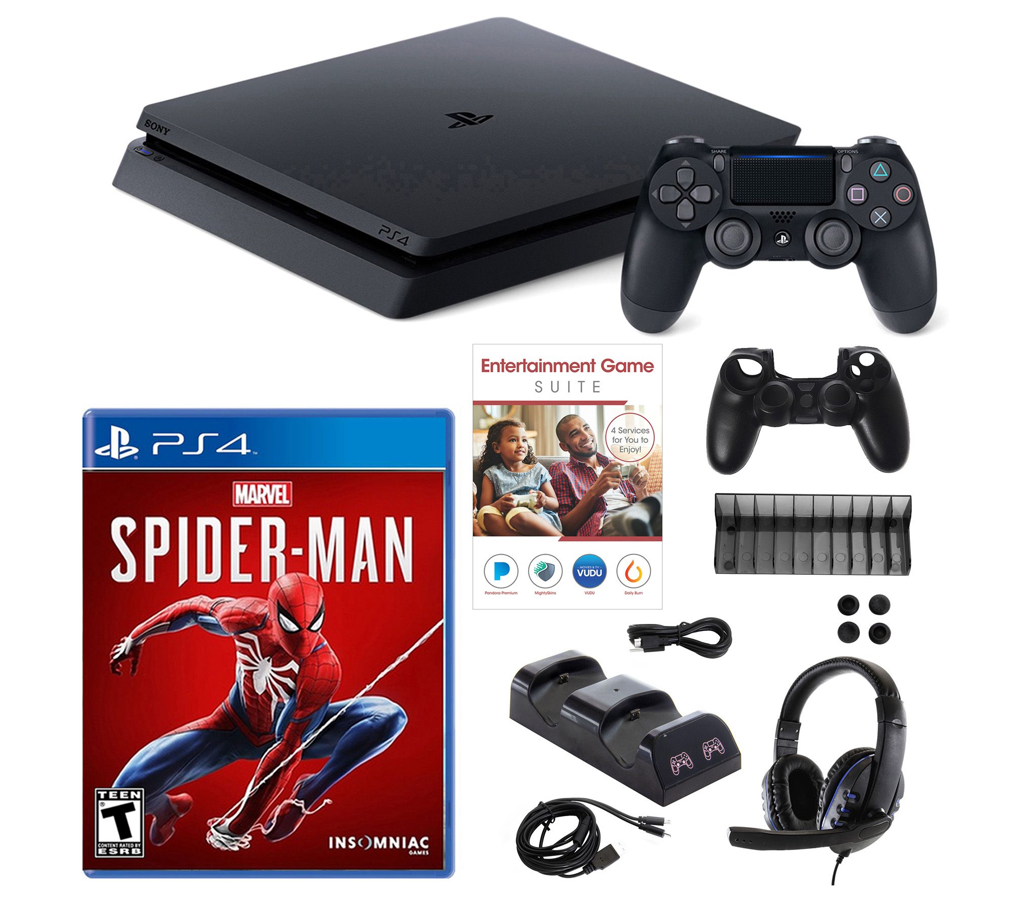 1TB Console with Spiderman Game, Voucher and Accessories Kit - QVC.com