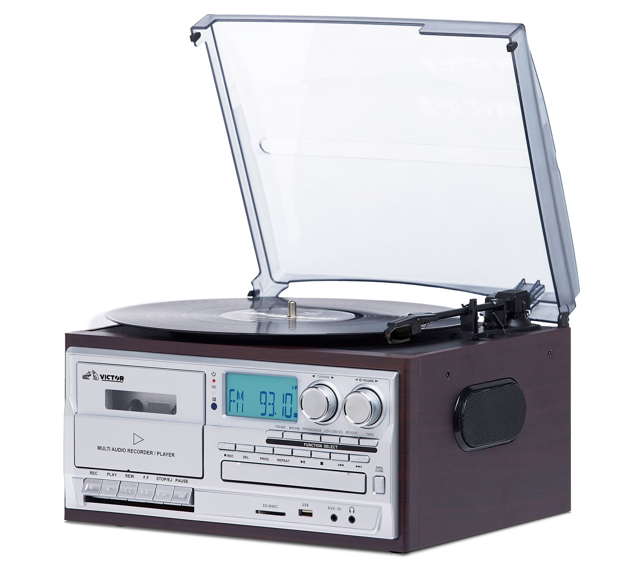 Victor Cosmopolitan 8-In-1 Turntable Music Center