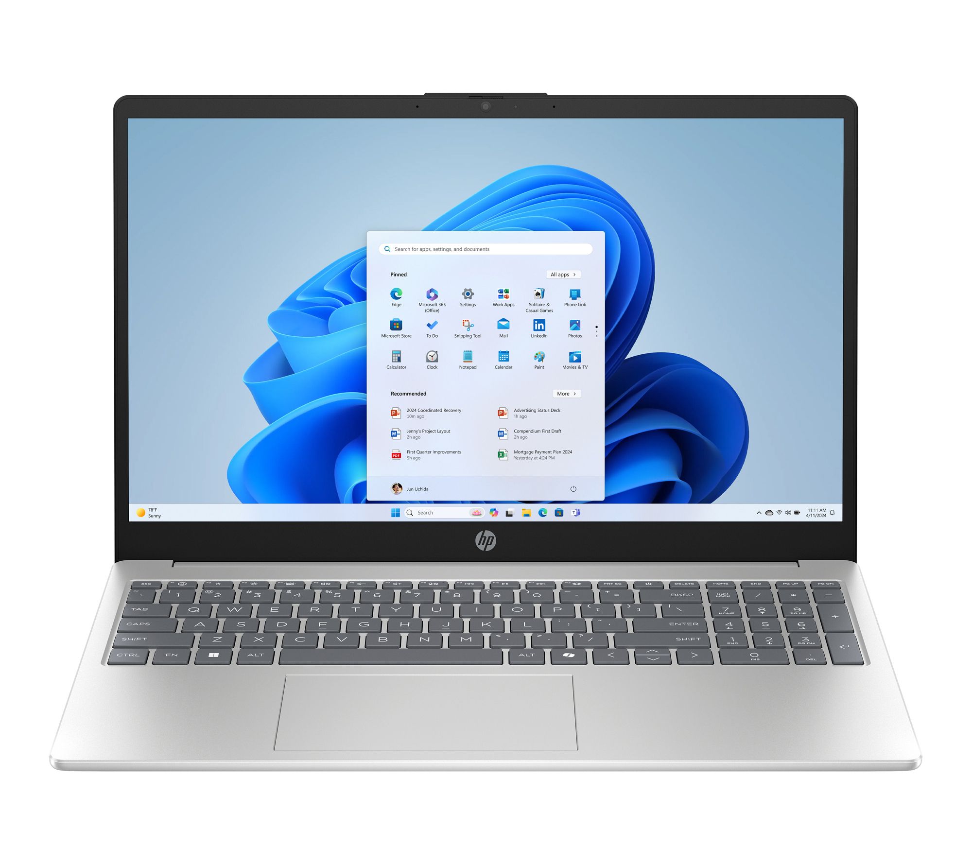 HP 15" Touch Intel N100 4GB 128GB 1 Year MS365 and Voucher