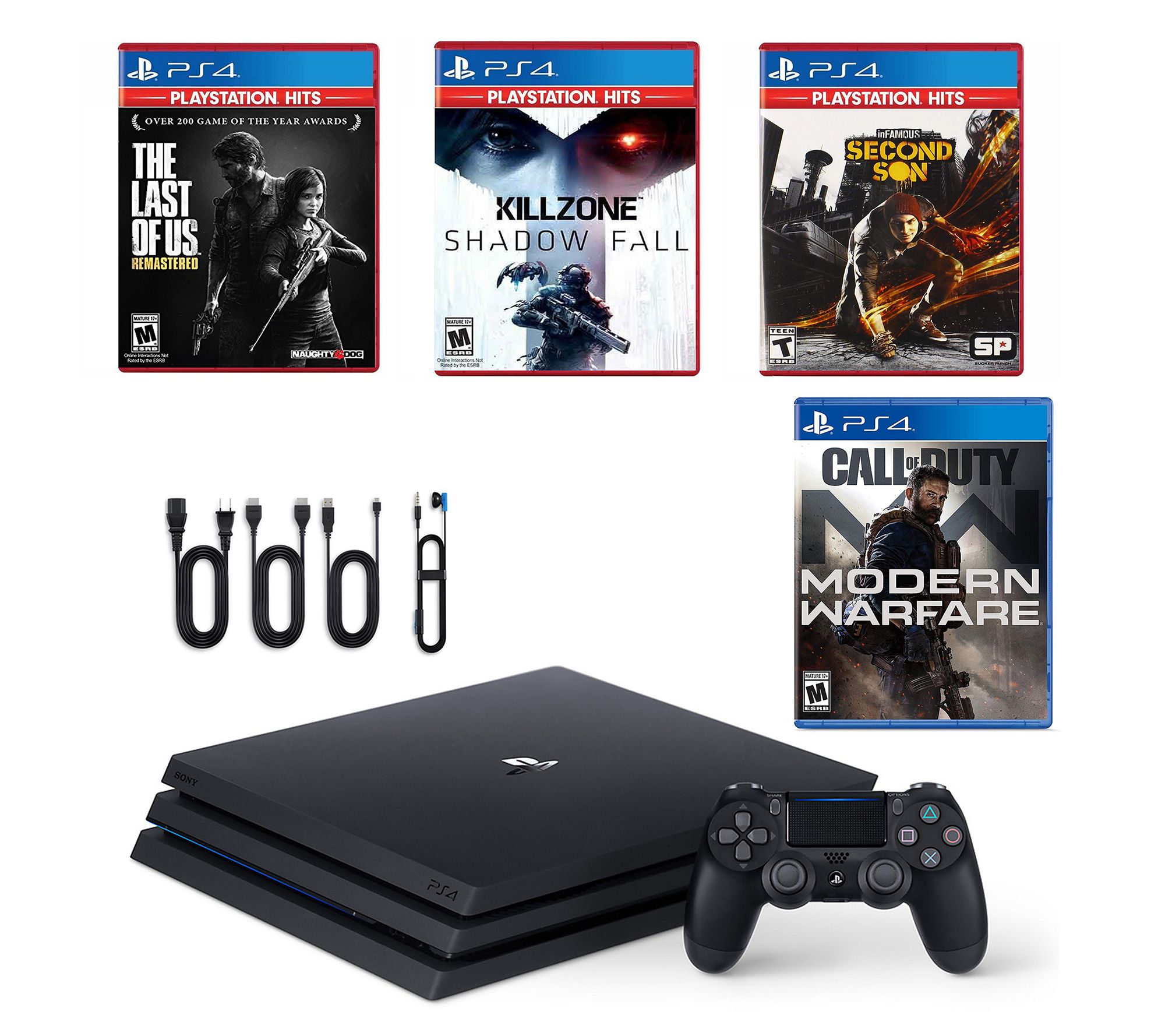 PS4 Pro 1TB Console with 4 Games