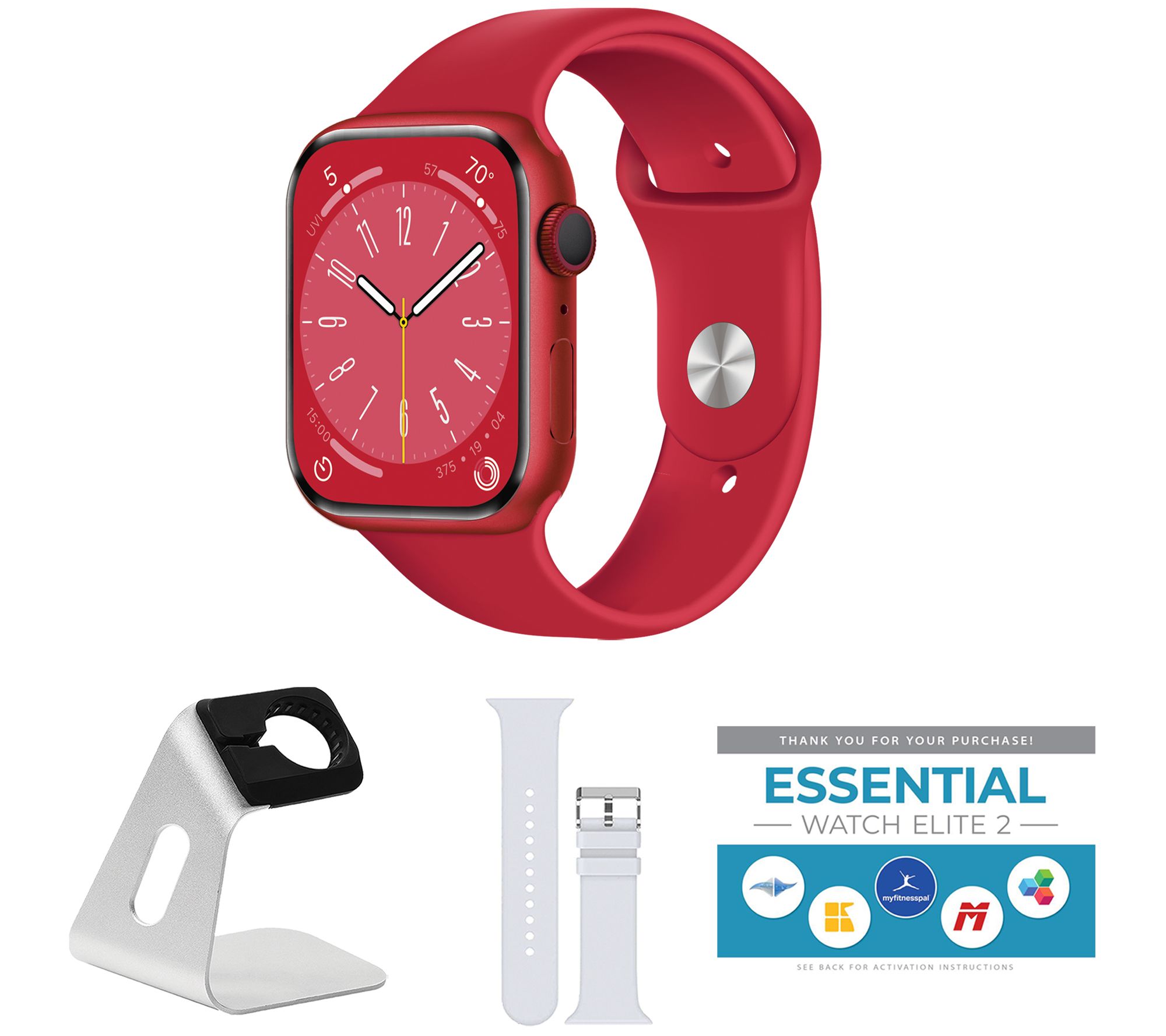 Apple Watch Series 9 GPS 45mm with Red Aluminum Case with Red Sport Band -  M/L