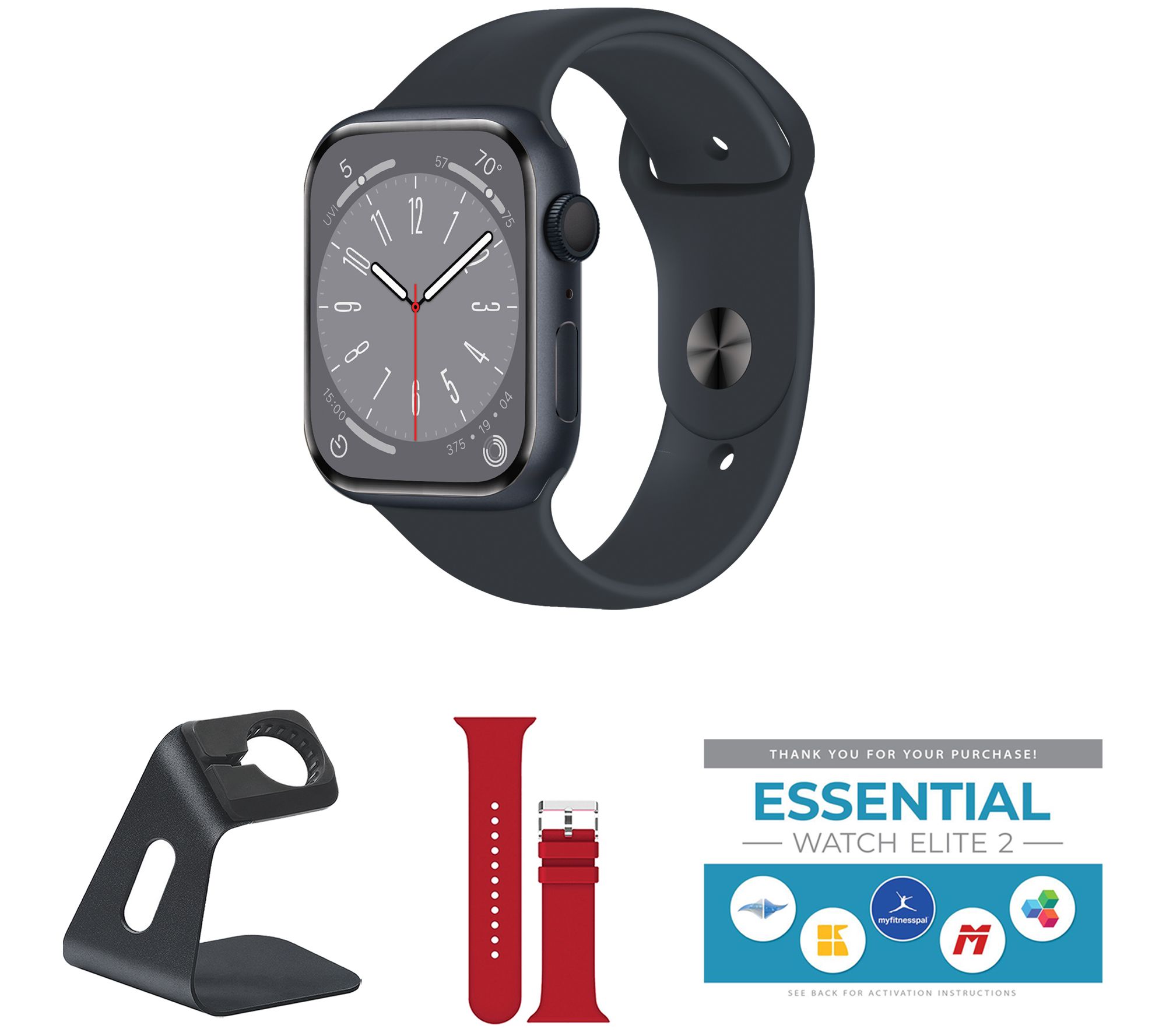 Apple Watch Series 9 45mm M/L GPS Smartwatch w/  Accessories