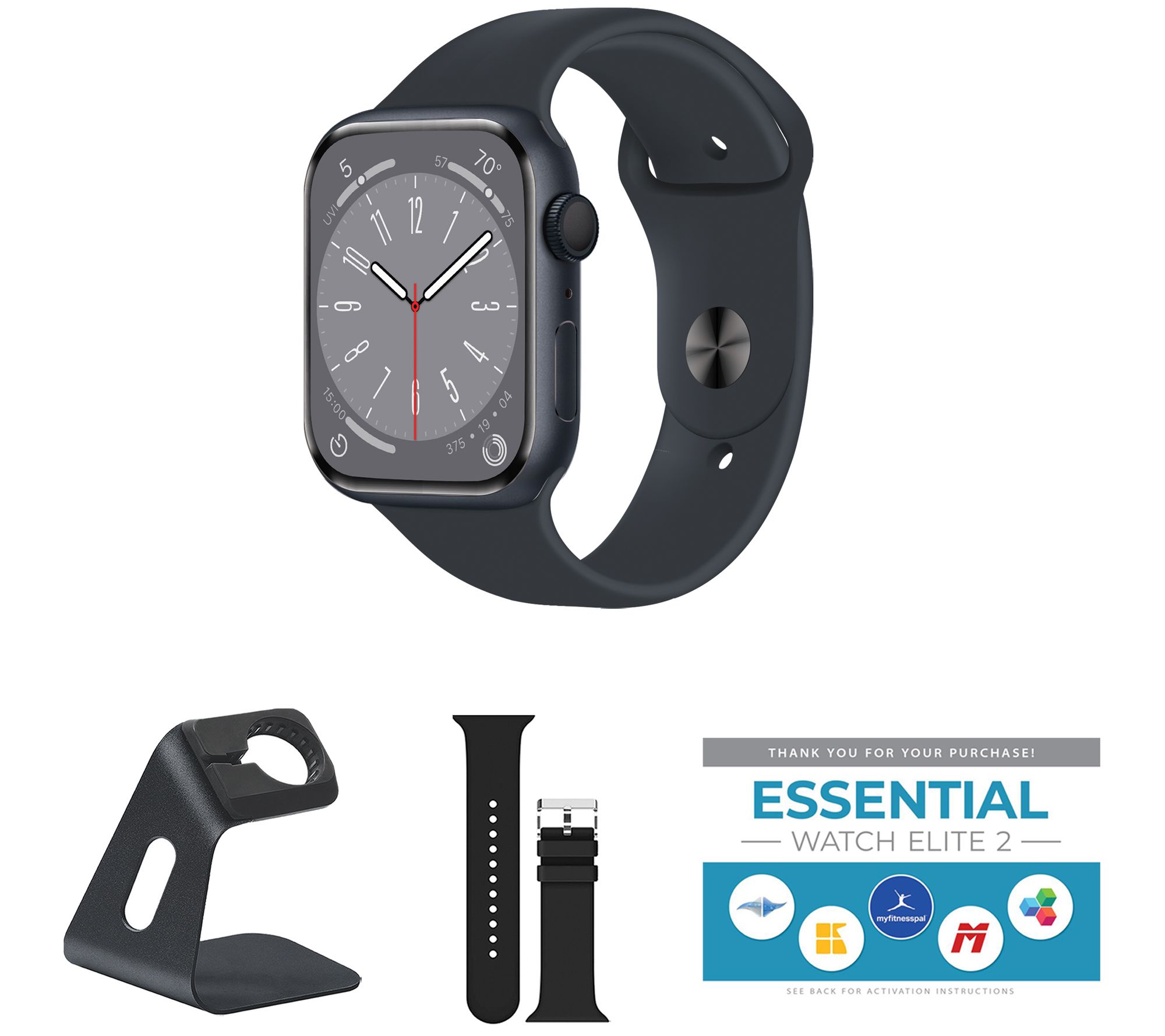 Apple Watch Series 9 45mm M/L GPS Smartwatch w/  Accessories