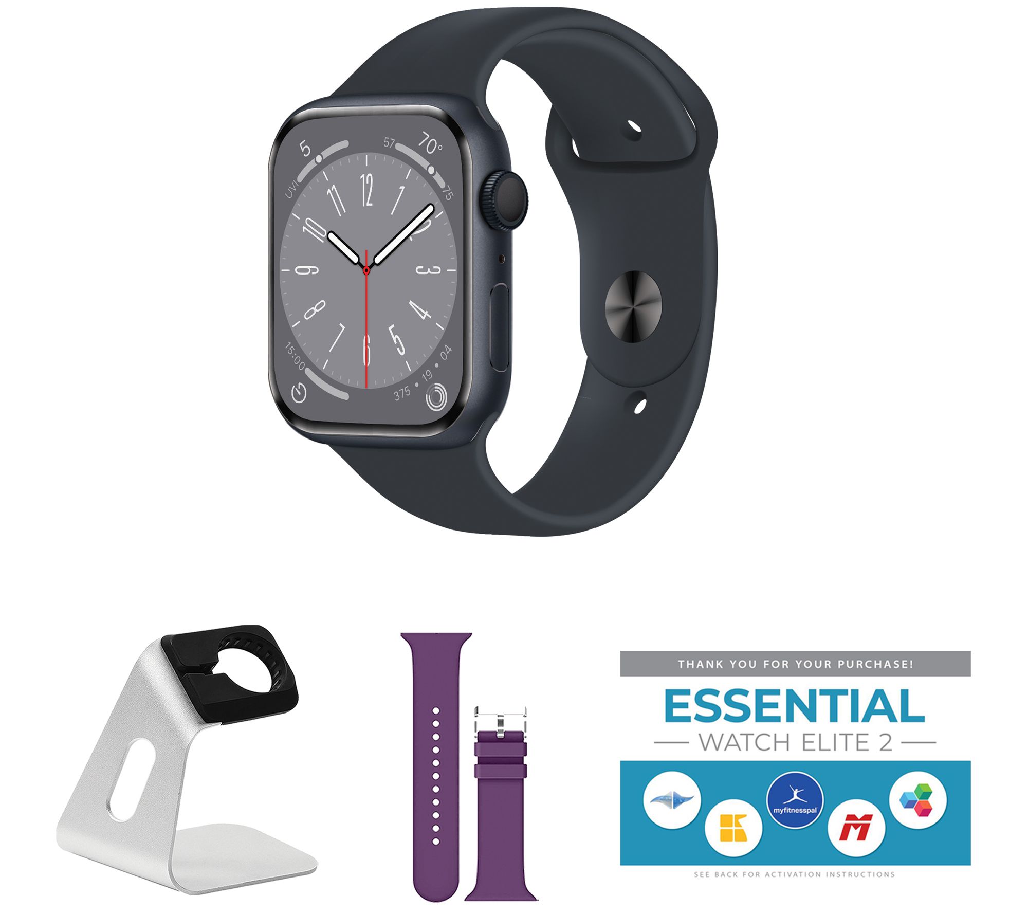 Apple Watch Series 9 45mm M/L GPS Smartwatch w/  Accessories